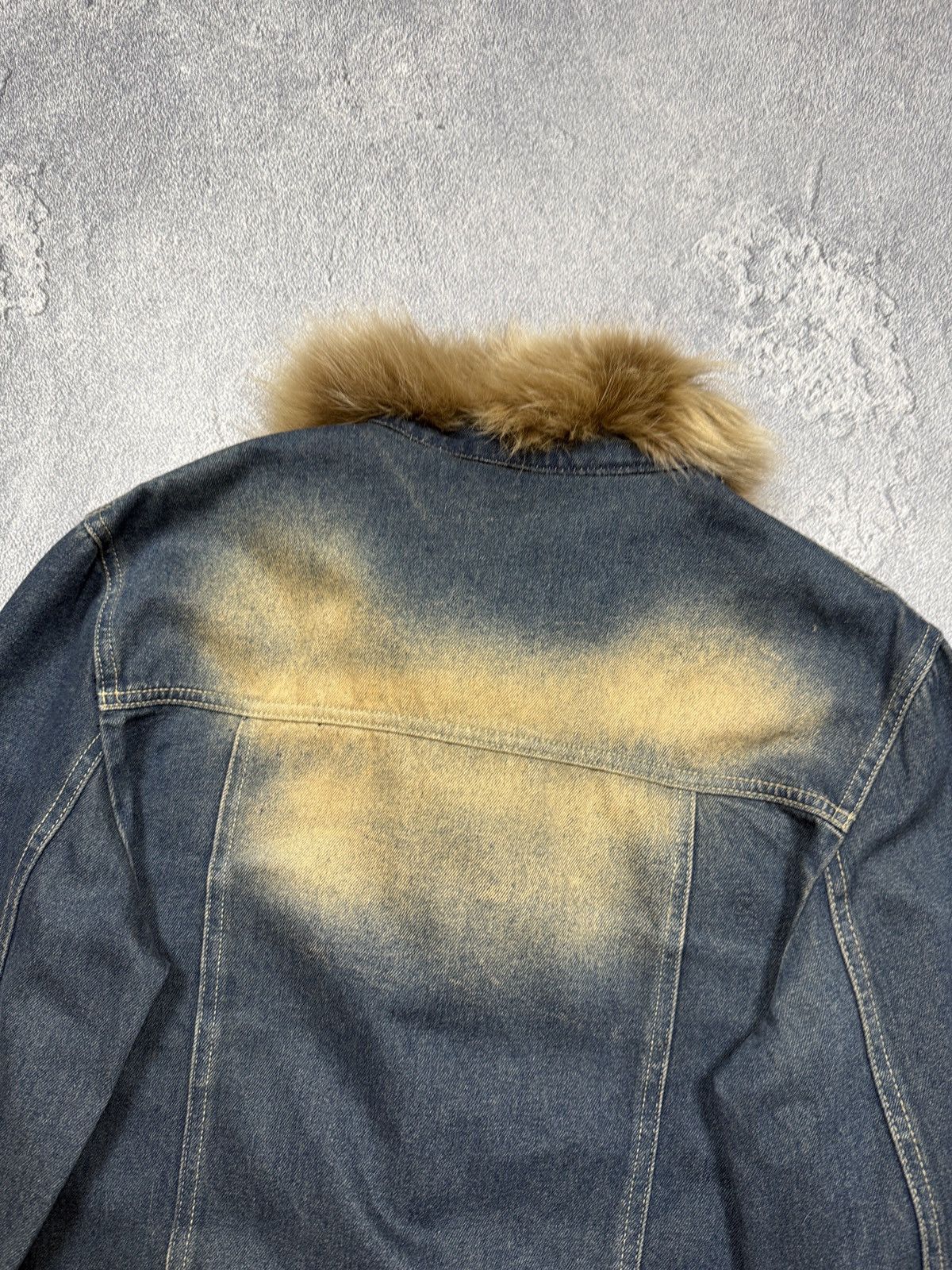 If Six Was Nine Y2K Paris Denim Jacket with Fluffy Fur Size M / US 6-8 / IT 42-44 - 8 Thumbnail
