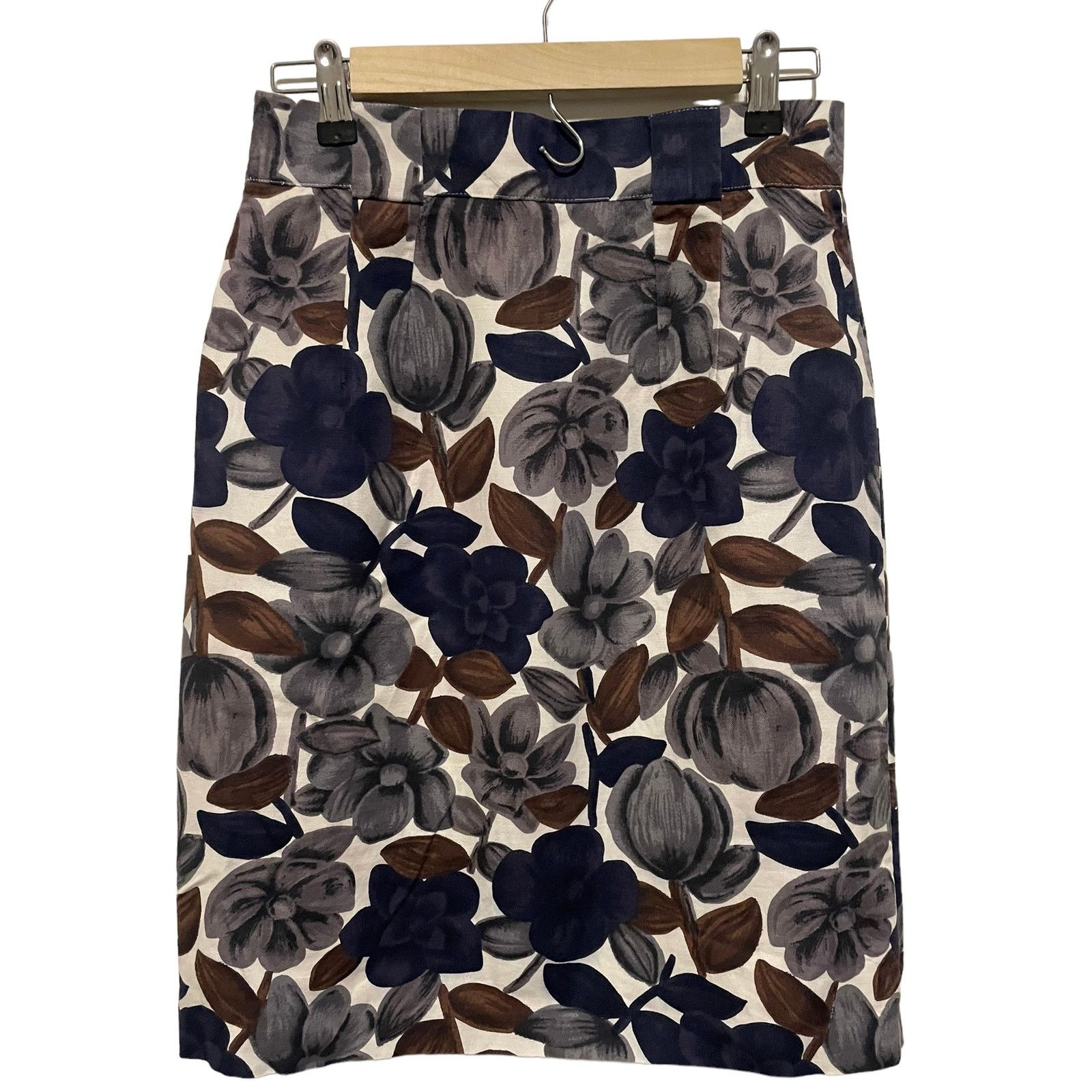 Boden Boden Linen Pleated Tulip Skirt Floral Side Zip Size US 6R Size 28" / US 6 / IT 42 - 2 Thumbnail