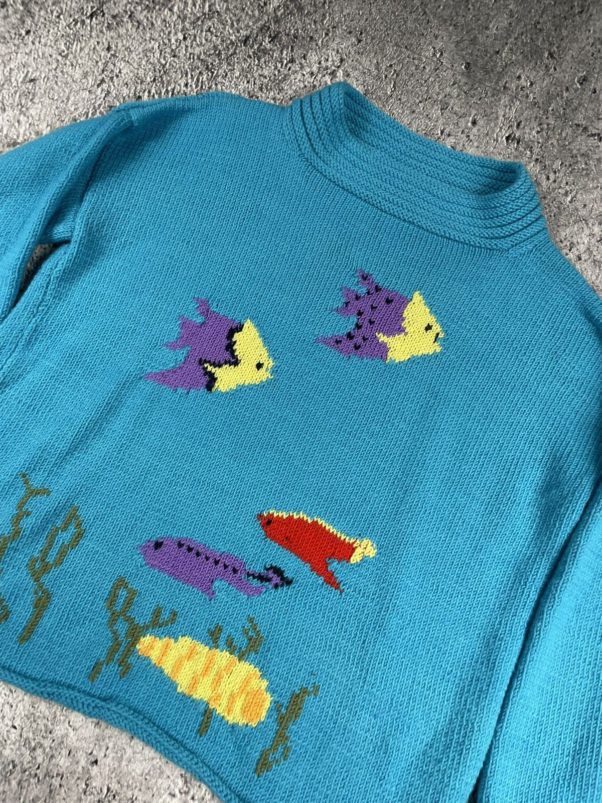 Handmade × Vintage Vintage boxy handmade fish sweater Size M / US 6-8 / IT 42-44 - 2 Thumbnail