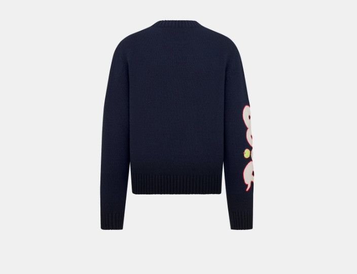 Dior × Kaws o1w1db11025 513M655 Wool Knit Sweater in Blue Size US XL / EU 56 / 4 - 2 Thumbnail