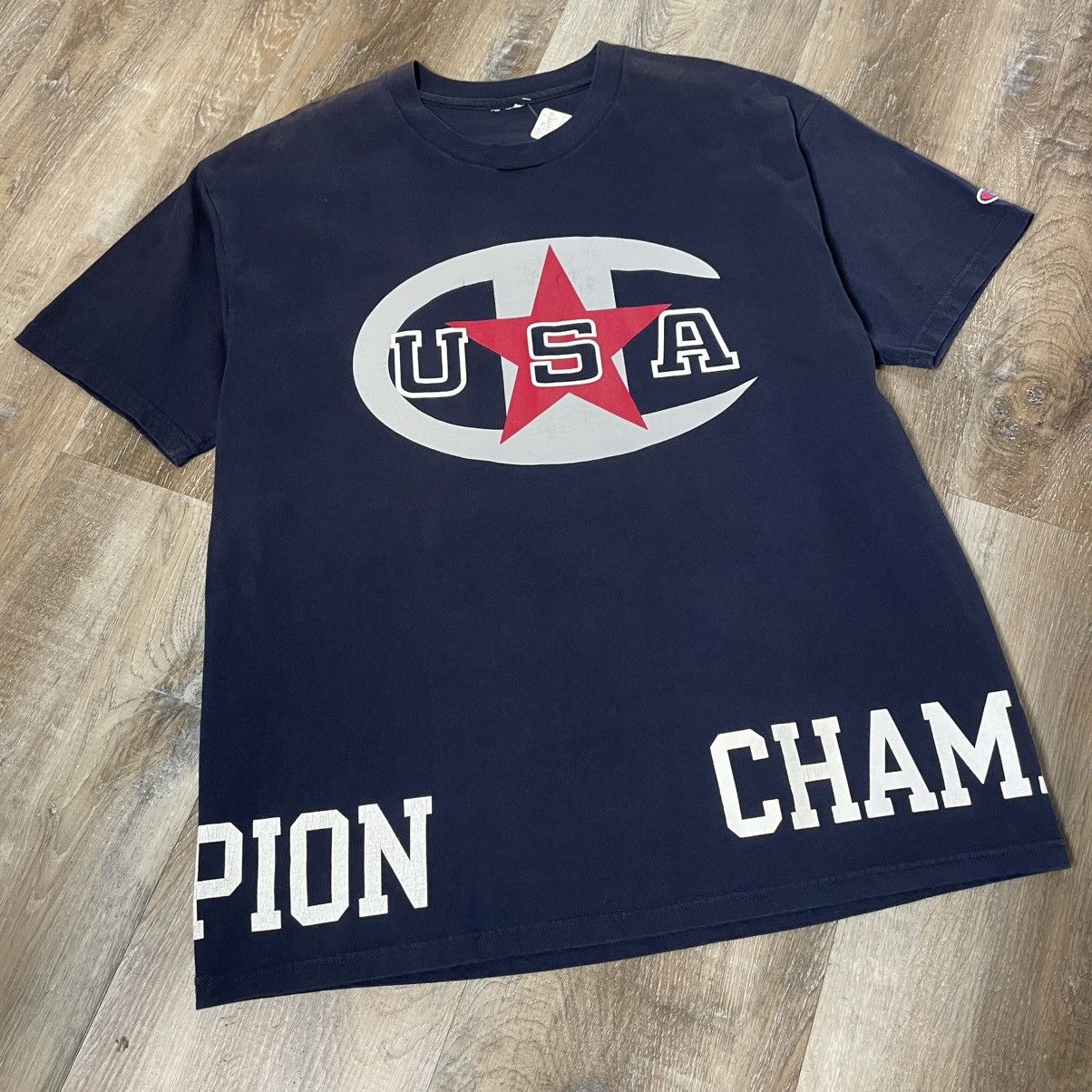 Champion 90s Champion All Over Print Tee Shirt Mens XL Sports Vintage Size US XL / EU 56 / 4 - 3 Thumbnail