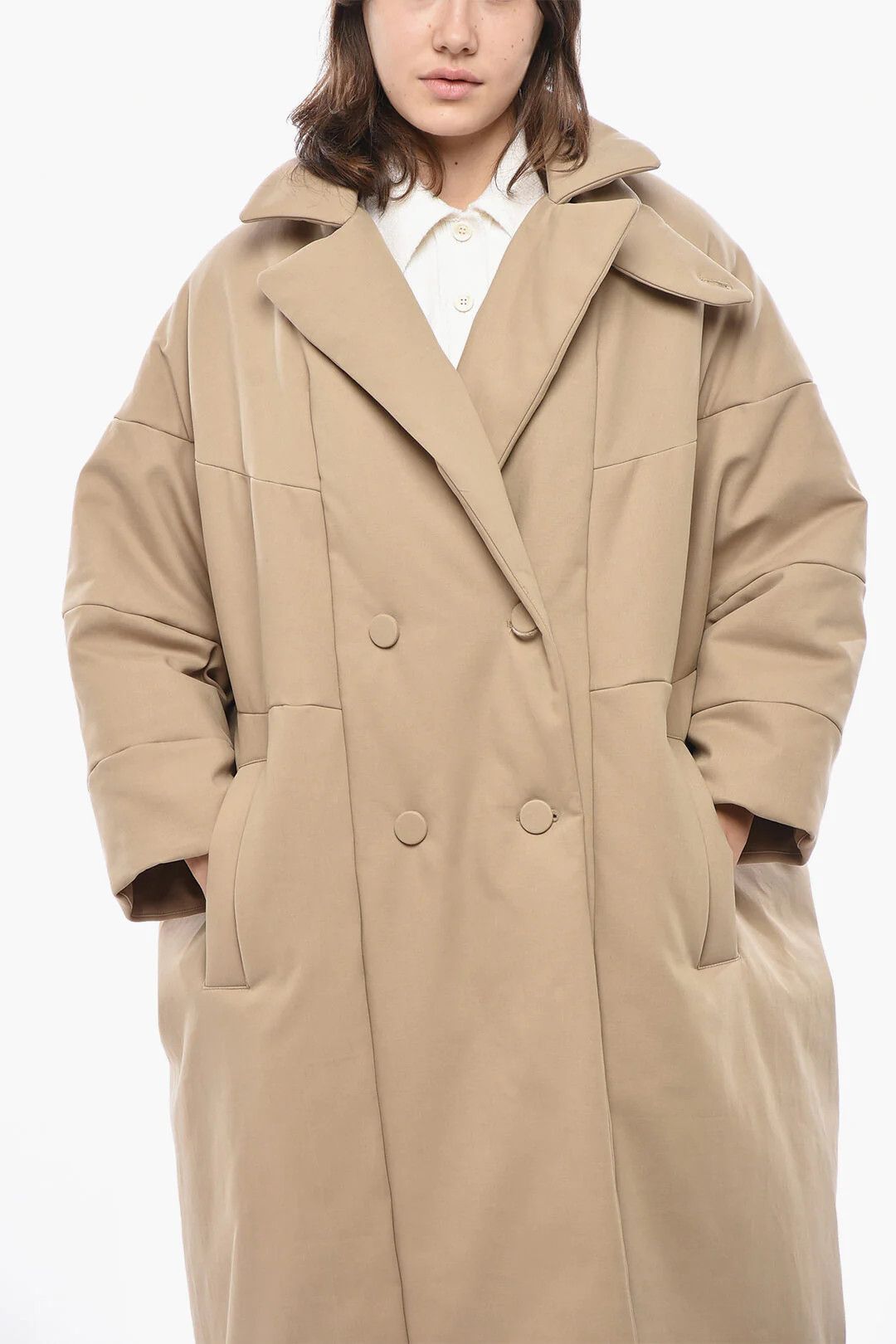 Dries Van Noten og1mm0426 Double-Breasted Coat in Beige Size M / US 6-8 / IT 42-44 - 4 Thumbnail