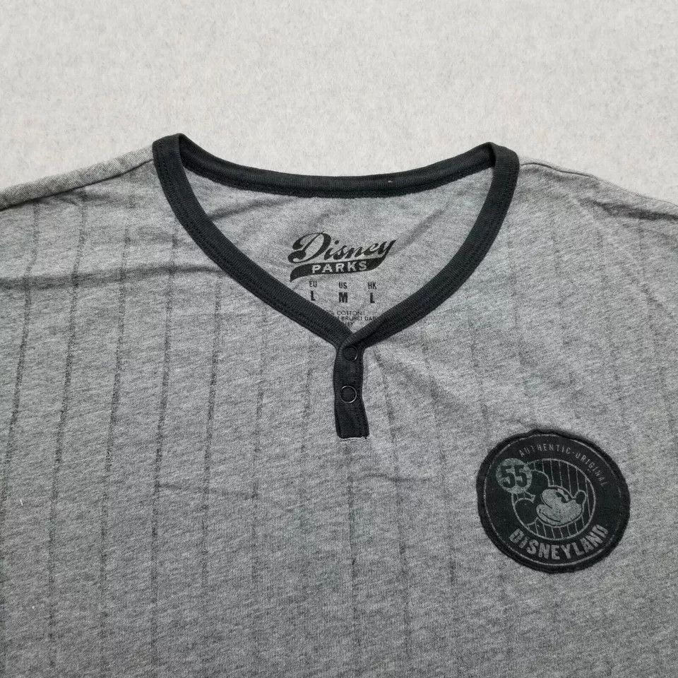 Disney Disney Parks Shirt Men Large Striped Henley Cookie Patch Size US L / EU 52-54 / 3 - 4 Thumbnail