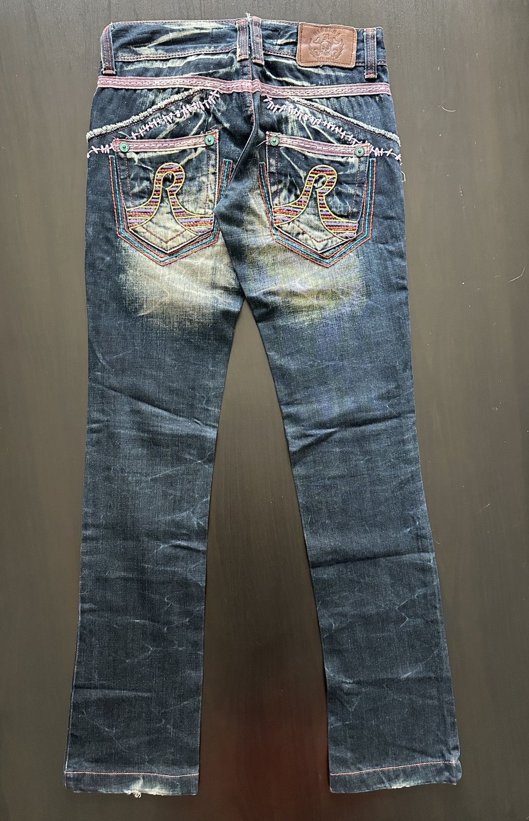 Japanese Brand Riobera Y2K Flared Denim Jeans Japanese Archive Fairy Grunge Size 25" / US 0 / IT 36 - 5 Thumbnail
