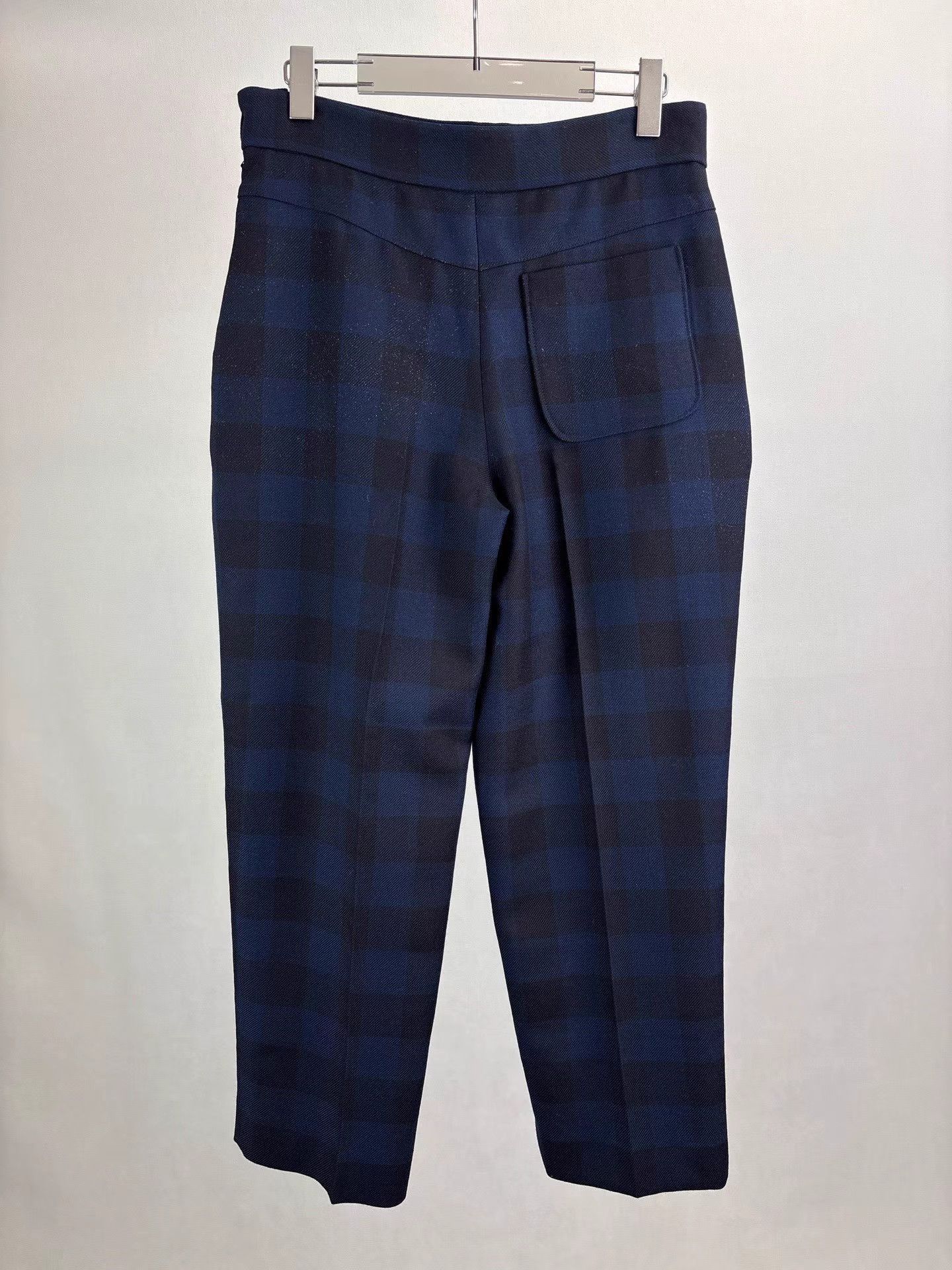 Dior Blue Checkered Cropped Casual Pants Size US 40 / EU 56 - 2 Thumbnail