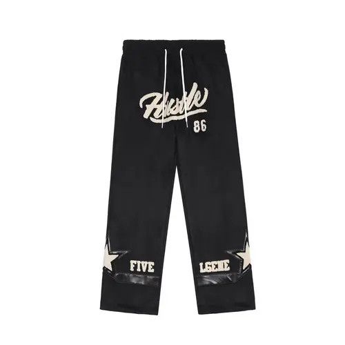 Other Embroidered letters casual elastic waist wide leg pants Size US 32 / EU 48 - 1 Thumbnail
