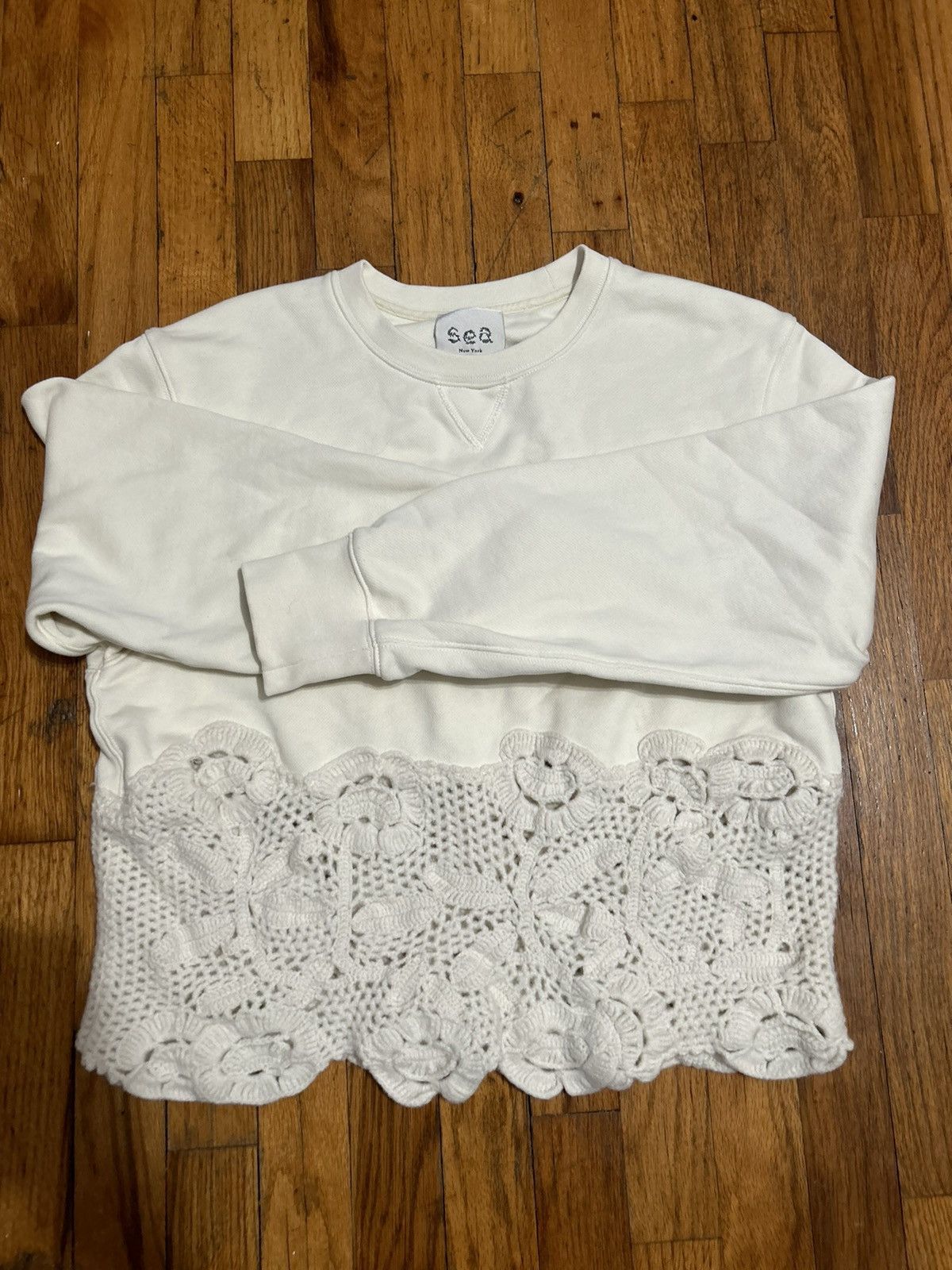 Sea New York Serita crochet lace sweatshirt Size L / US 10 / IT 46 - 4 Thumbnail