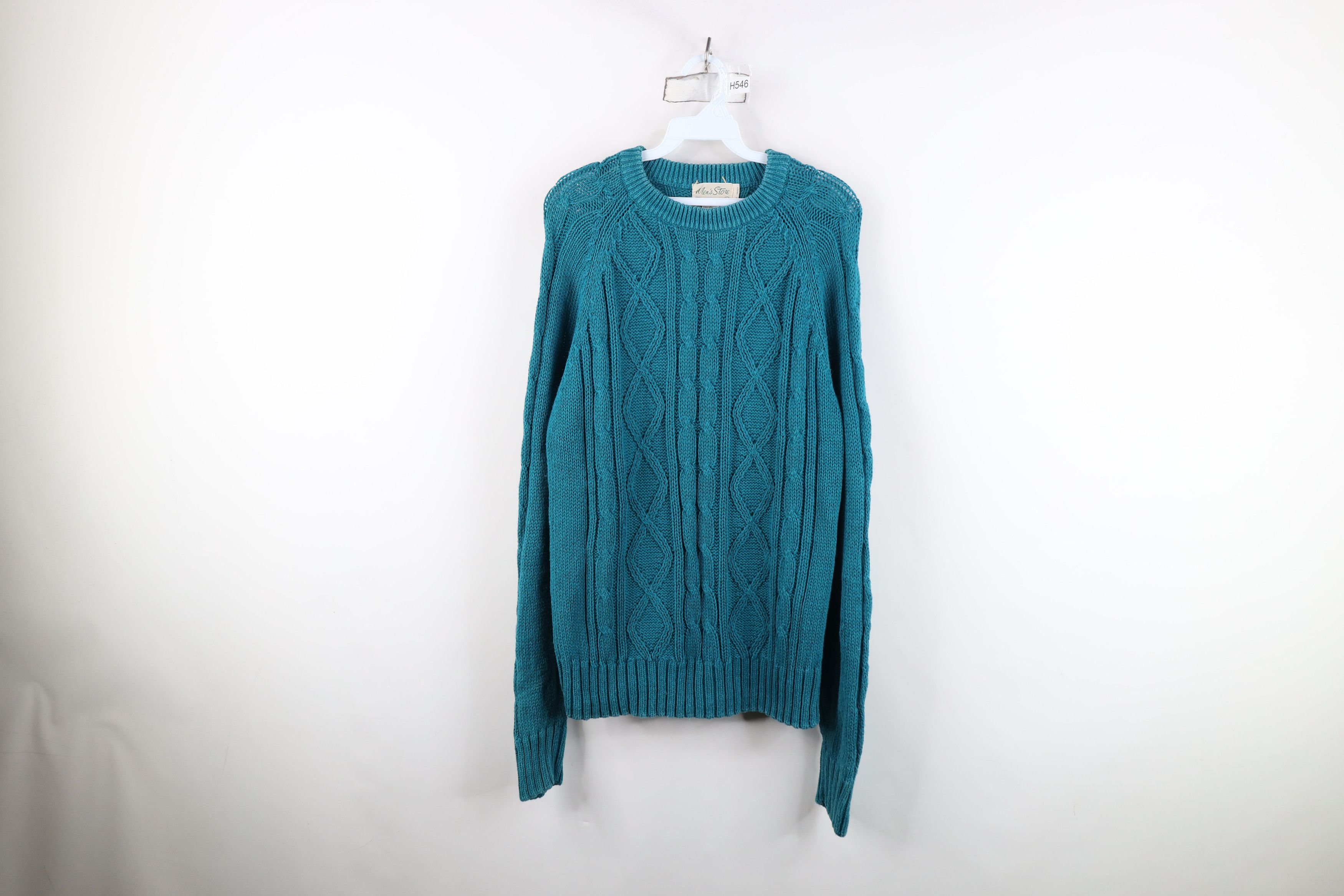 Vintage Vintage 70s 80s Streetwear Cable Knit Fisherman Sweater Size US L / EU 52-54 / 3 - 1 Thumbnail