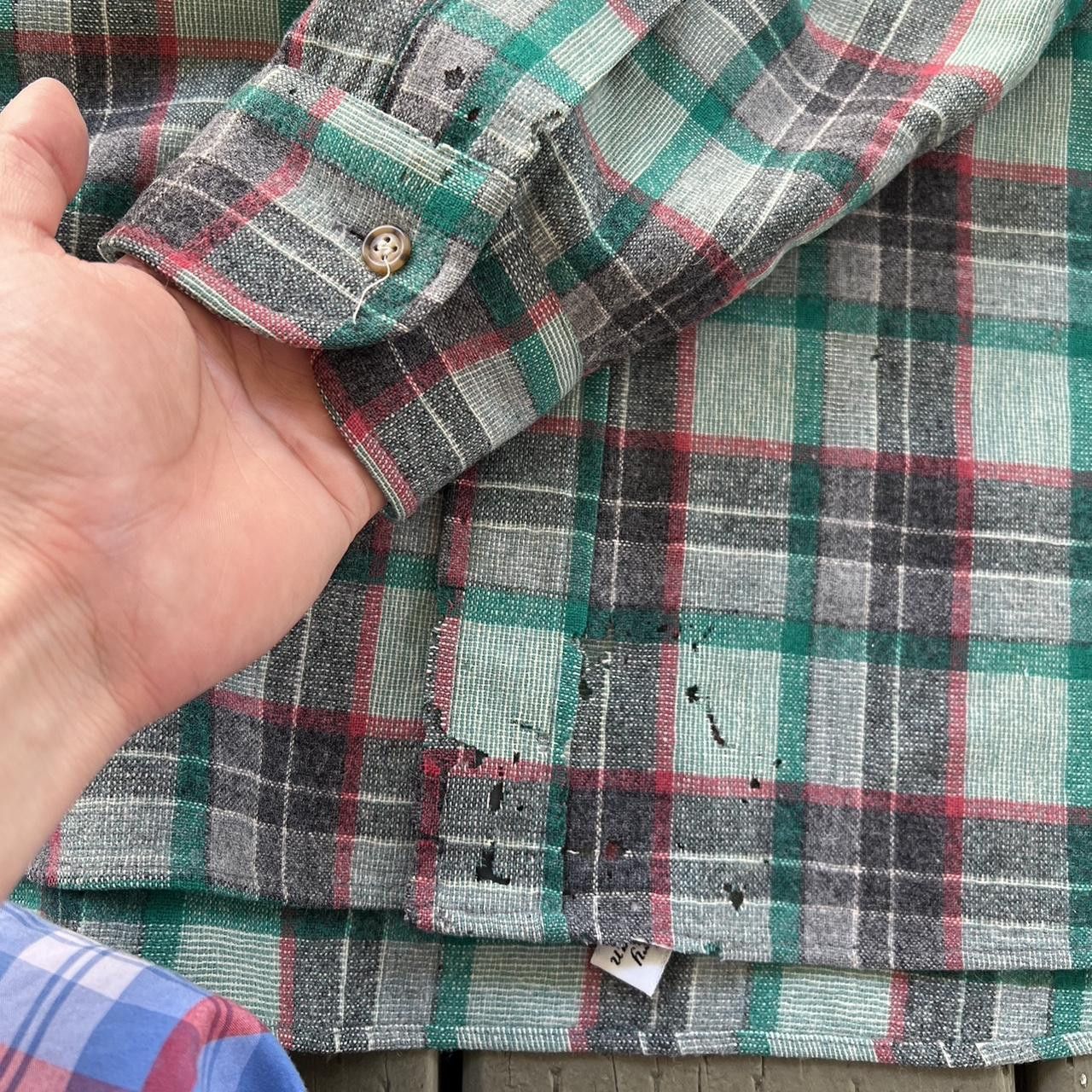 Pendleton × Vintage Vintage 80's Pendleton Flannel Wool Shadow Plaid Flap Pocket Size US L / EU 52-54 / 3 - 6 Thumbnail