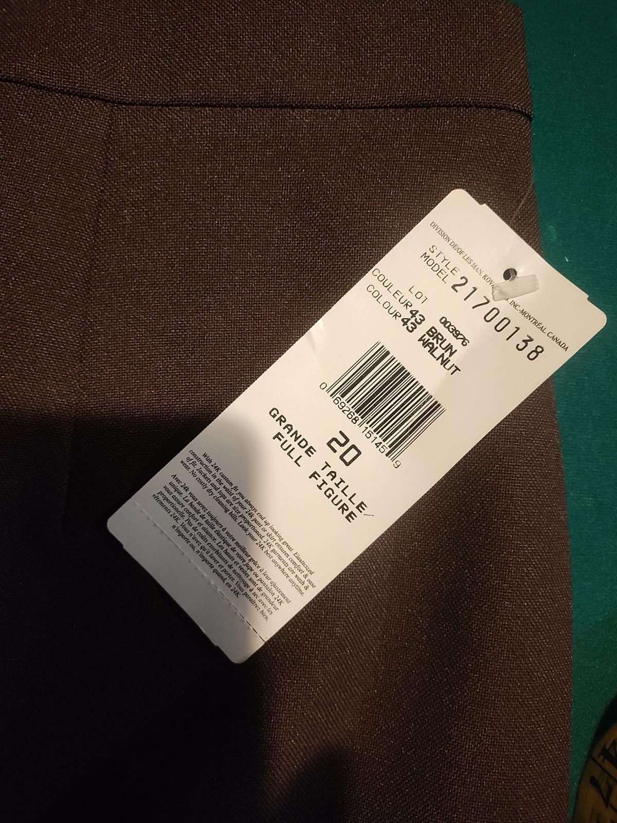 Designer Vintage 24K Brown Two-Piece Skirt (20)and Vest (24W) Set Size 3XL / US 20-22 - 7 Thumbnail