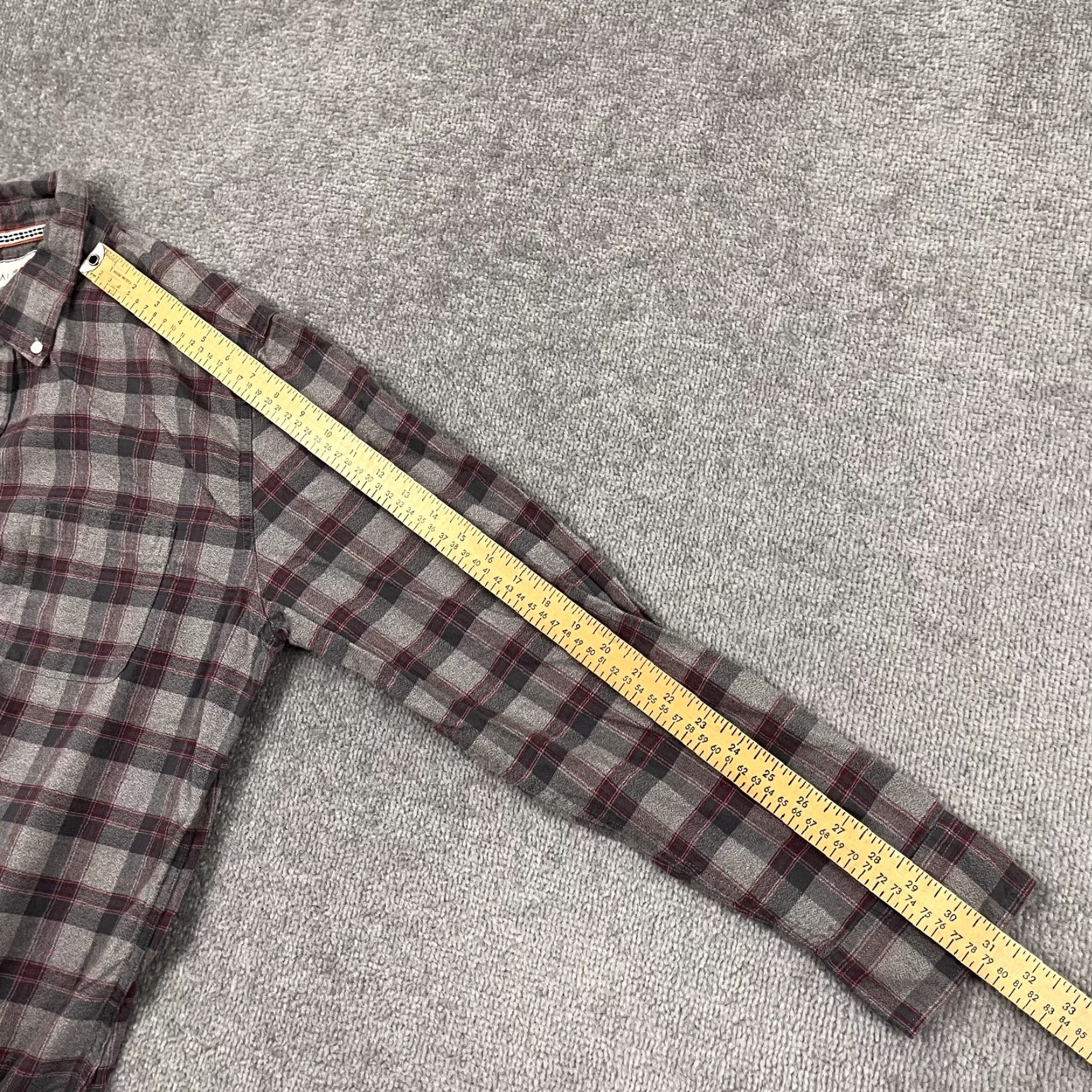 J Brand The Normal Brand Flannel Shirt XL Gray Red Plaid Button-Up Outdoor Mens Size US XL / EU 56 / 4 - 7 Thumbnail