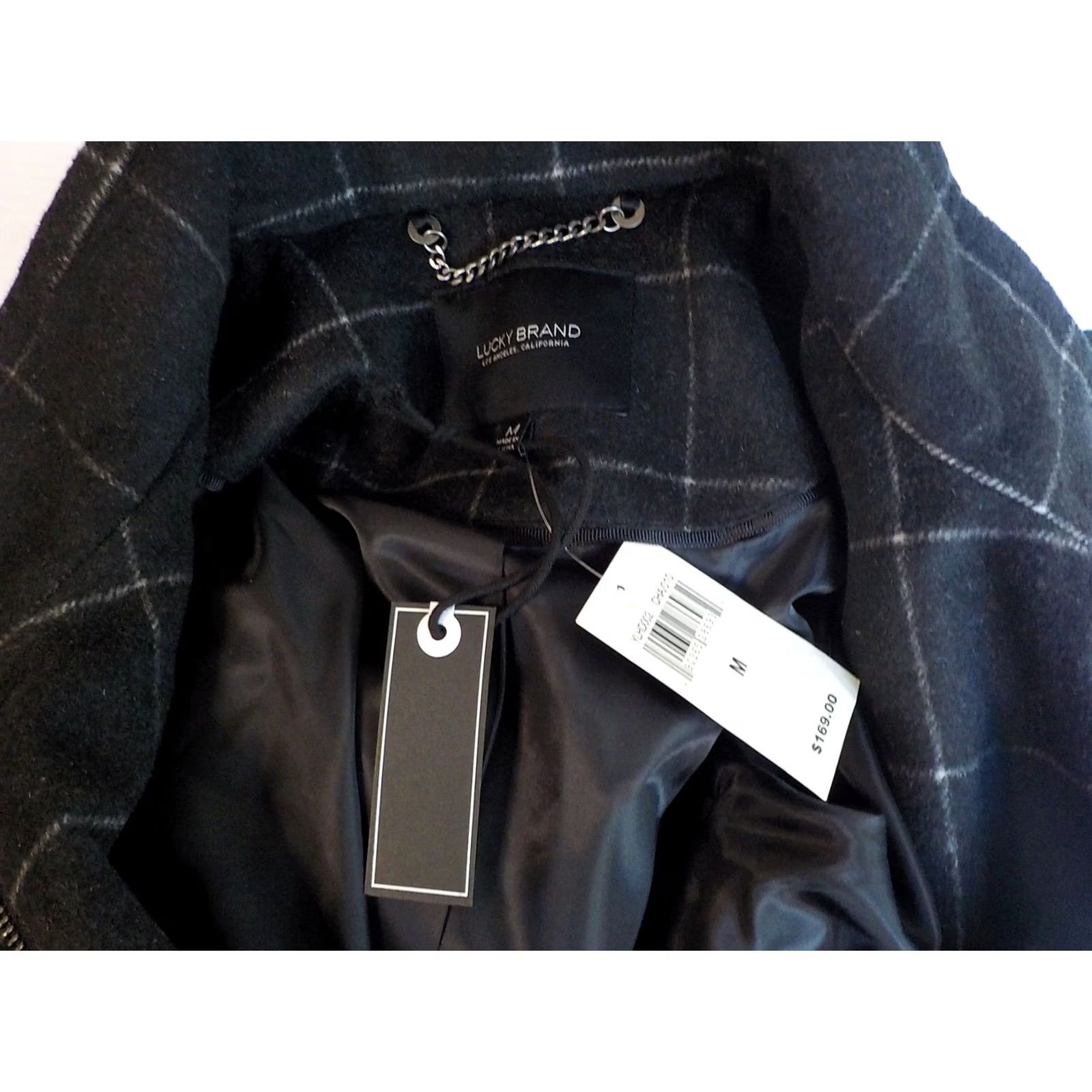 Lucky Brand Lucky Brand Zip Front Check Wool Blend Coat Womens Coat Size M / US 6-8 / IT 42-44 - 7 Thumbnail