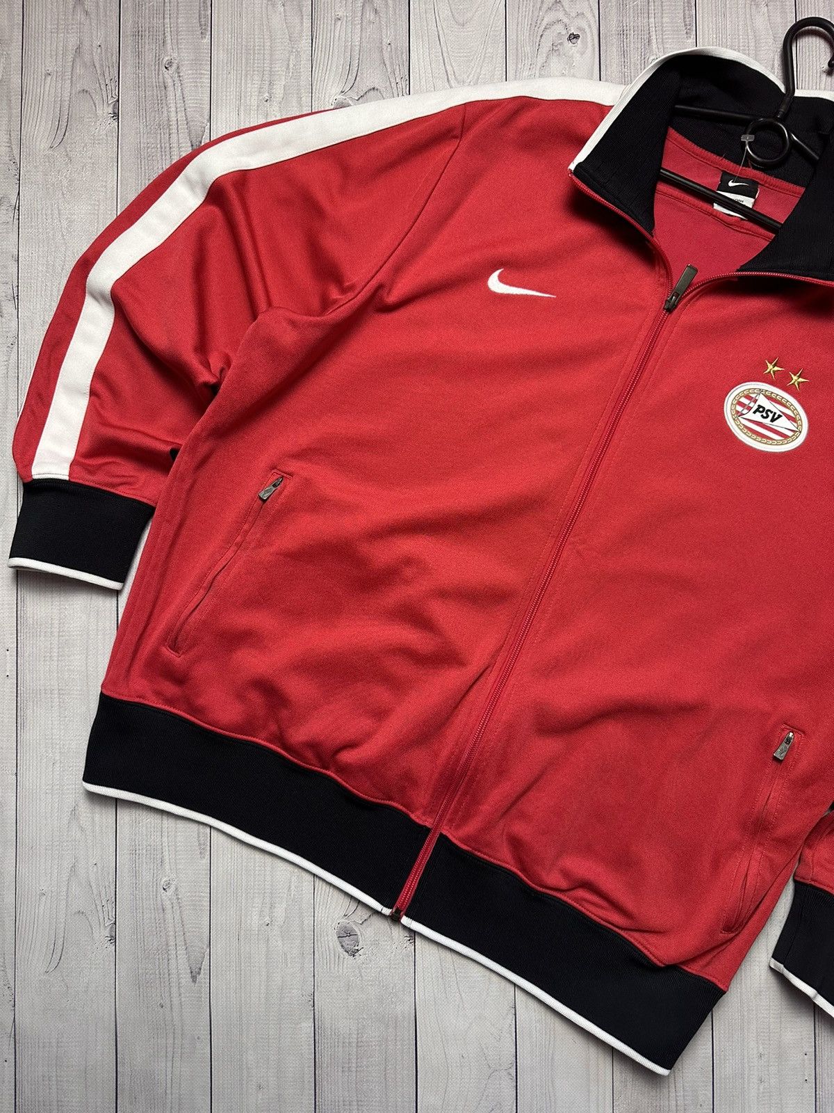 Nike × Vintage Vintage Nike PSV soccer track jacket size XXL red Size US XXL / EU 58 / 5 - 3 Thumbnail