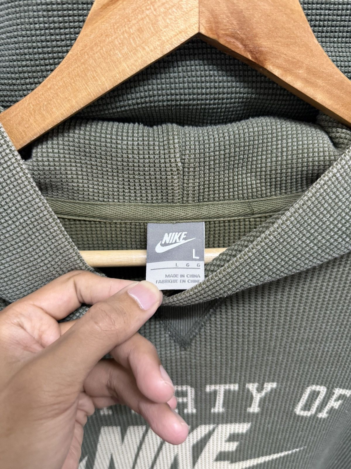 Nike 2000s Nike Oregon Waffle Hoodie Size US L / EU 52-54 / 3 - 5 Thumbnail