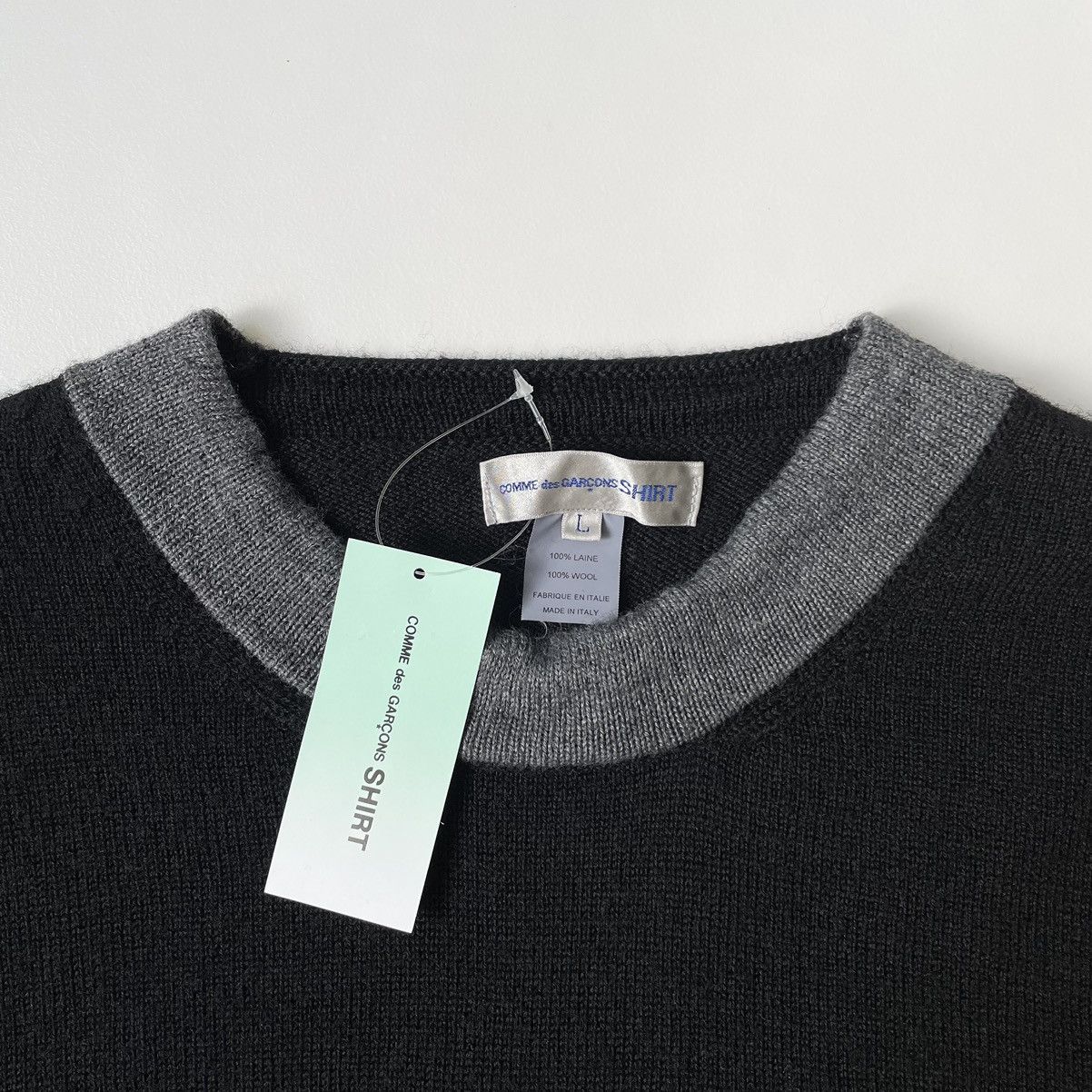 Comme des Garcons ‘Drown’ Instarsia Knit Wool Sweater Size US L / EU 52-54 / 3 - 3 Thumbnail