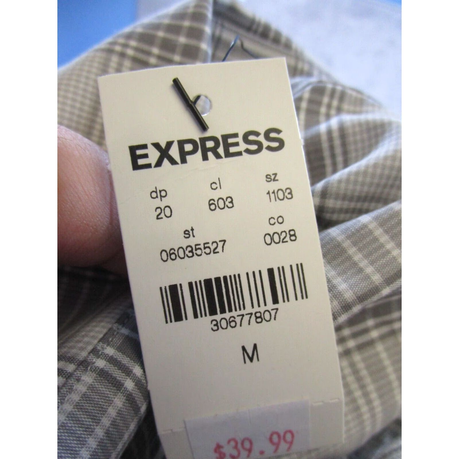 Express Express Mens Medium Gray Plaid Button Up Long Sleeve Shirt Size US M / EU 48-50 / 2 - 6 Thumbnail
