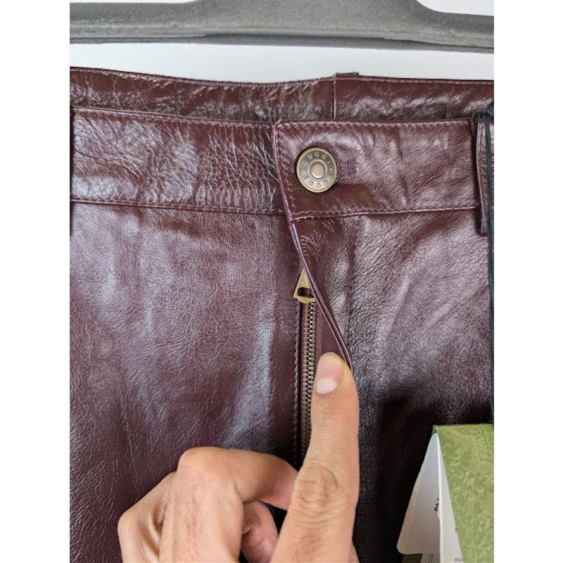 Gucci o1rshd1 Soft Leather Pants in Bordeaux Size US 32 / EU 48 - 7 Thumbnail