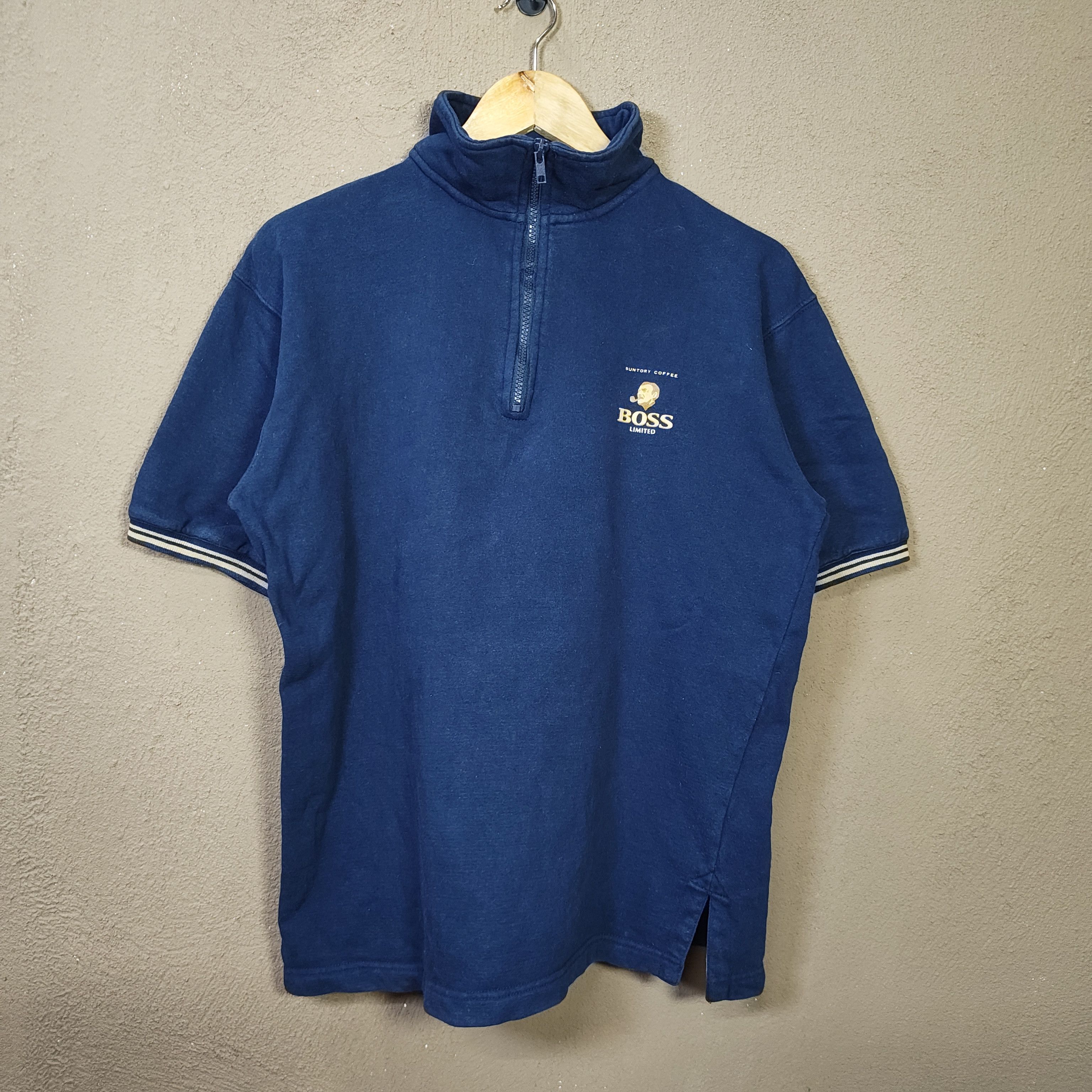 Japanese Brand Vintage SUNTORY COFFEE Short Sleeve 3/4 Zipper Sweatshirt Size US M / EU 48-50 / 2 - 1 Thumbnail