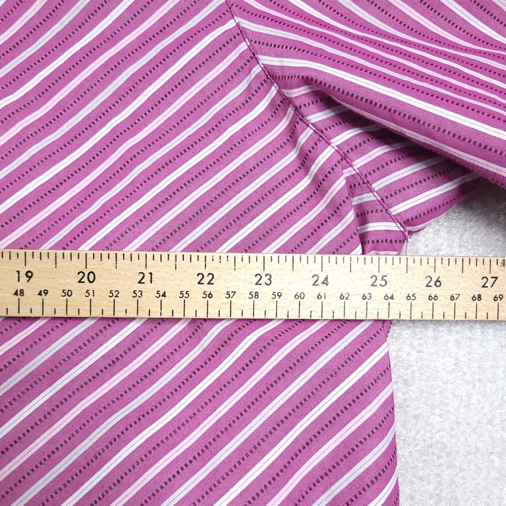 Vintage Vintage Allison Daley Button Up Shirt Womens 20W Purple Short Sleeve Stripe Size 3XL / US 20-22 - 5 Thumbnail