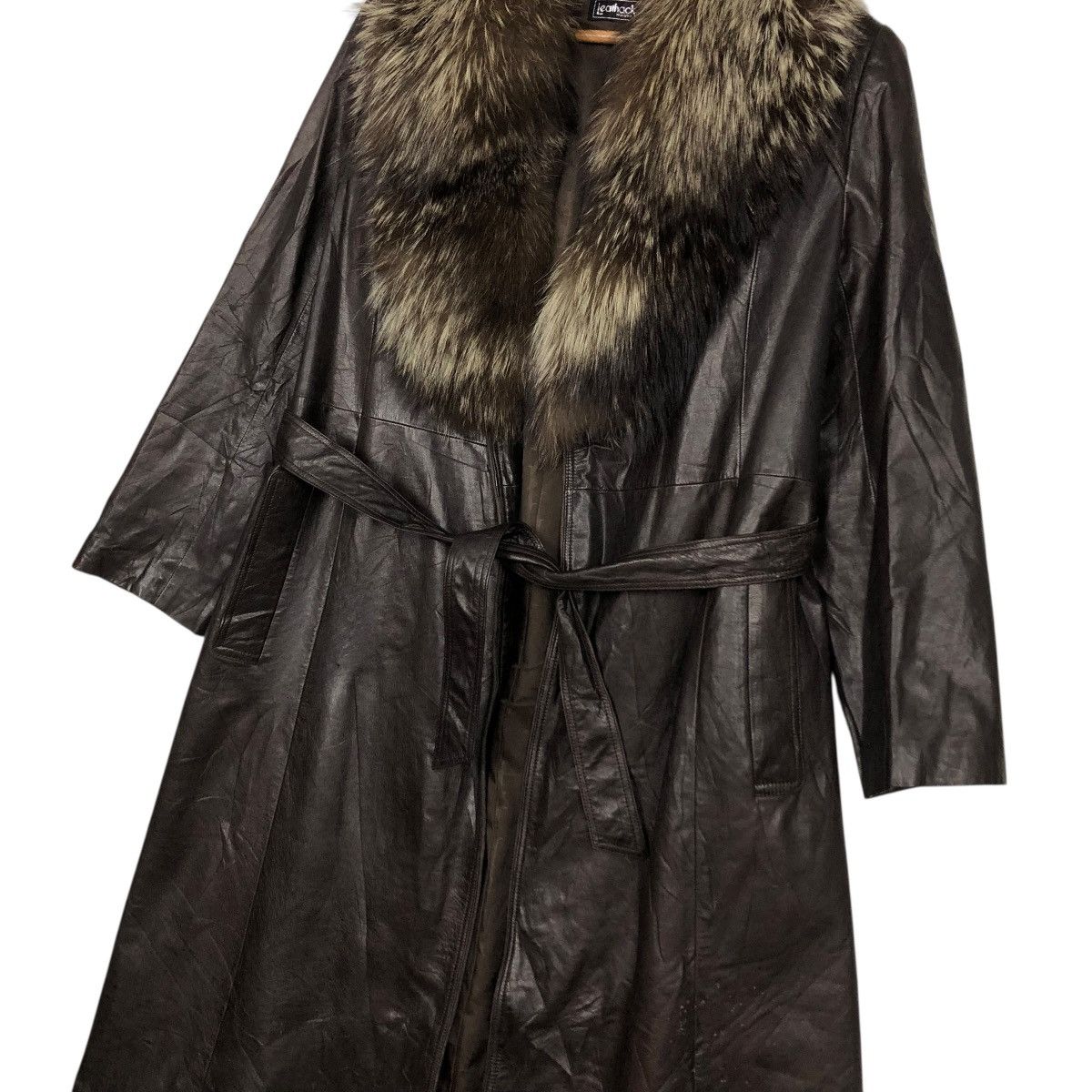 Vintage 🔥VINTAGE LEATHER LONG JACKET MINK FUR COLLAR LEATHACK JAPAN Size M / US 6-8 / IT 42-44 - 10 Thumbnail
