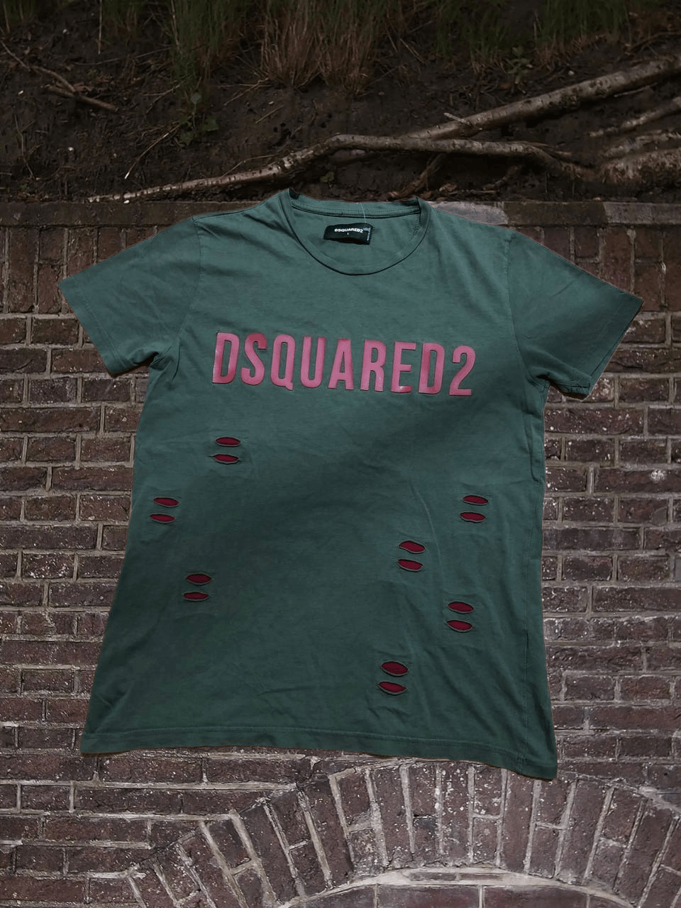 Dsquared2 Dsquared2 Logo-Print T-Shirt Military Green streetwear Size US L / EU 52-54 / 3 - 1 Thumbnail