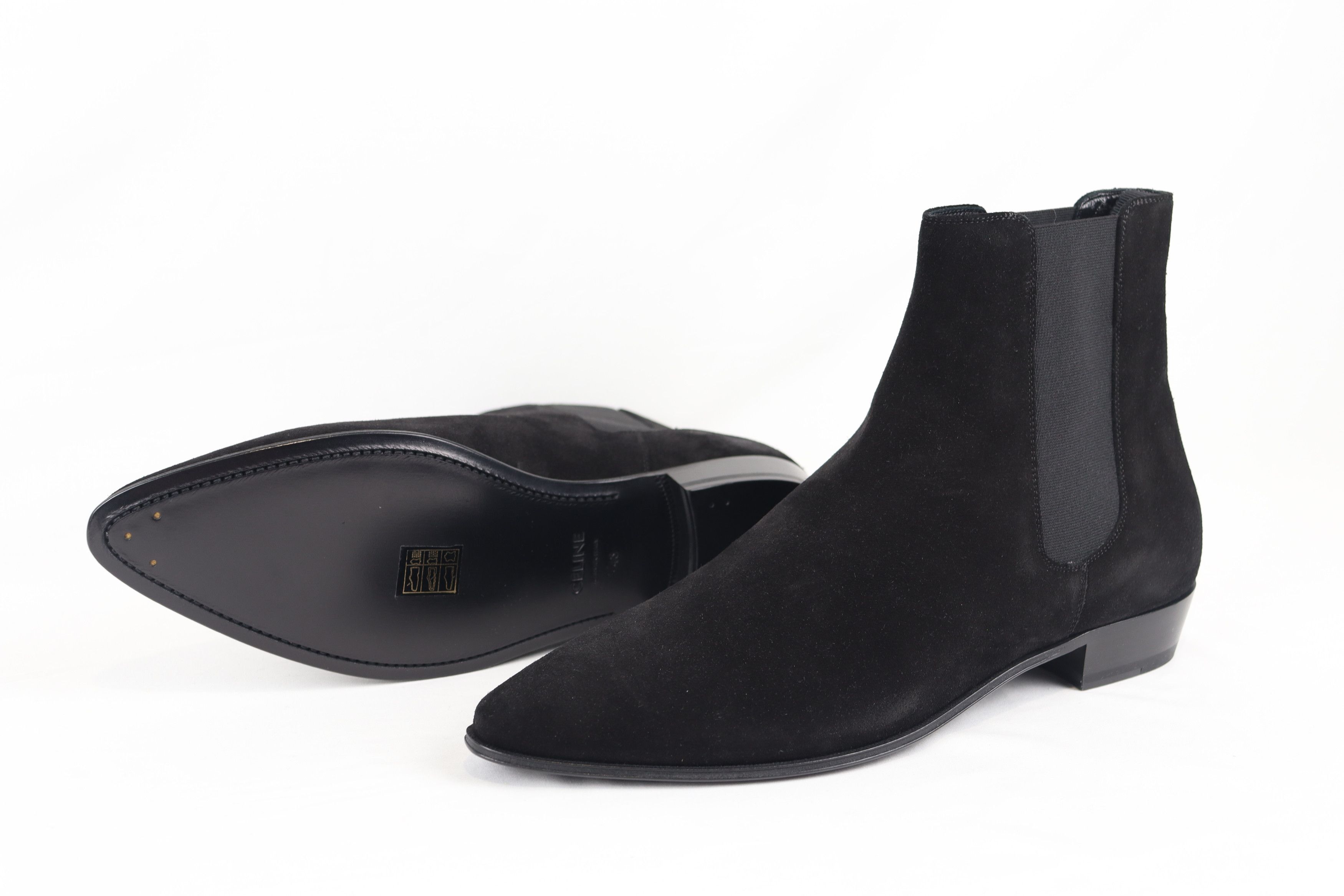 Celine o1rshd11223 Jacno 30 Suede Boots in Black Size US 10 / EU 43 - 8 Thumbnail
