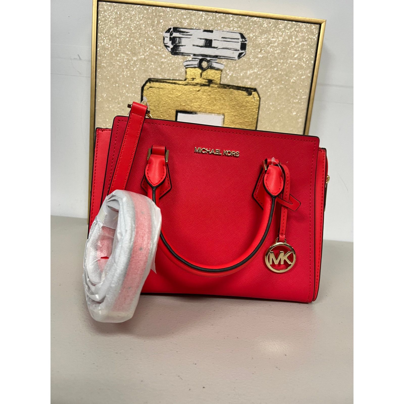 Michael Kors Michael Kors 35T0GWXM2L Hope Medium Saffiano Leather Satchel Size ONE SIZE - 7 Thumbnail