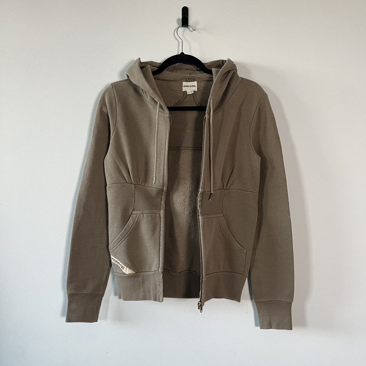 Diesel Y2K Diesel Vintage Jacket Brown Zip Hoodie Japan Style Size XS / US 0-2 / IT 36-38 - 2 Thumbnail