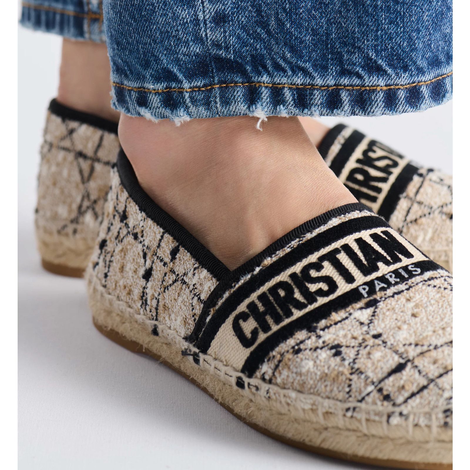 Dior Dior Granville Beige Black Cannage Tweed Embroidered Logo Size US 12 / IT 42 - 7 Thumbnail