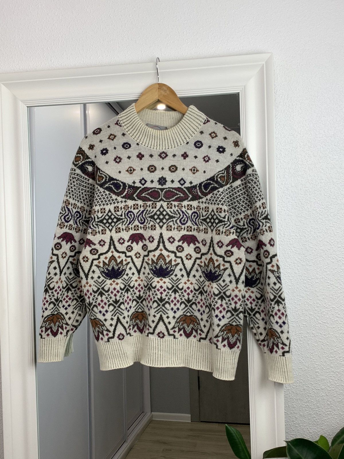 Bogner Bogner Native Pattern Turtleneck Mohair Wool Art Sweater Size XXL / US 16-18 / IT 52-54 - 1 Thumbnail