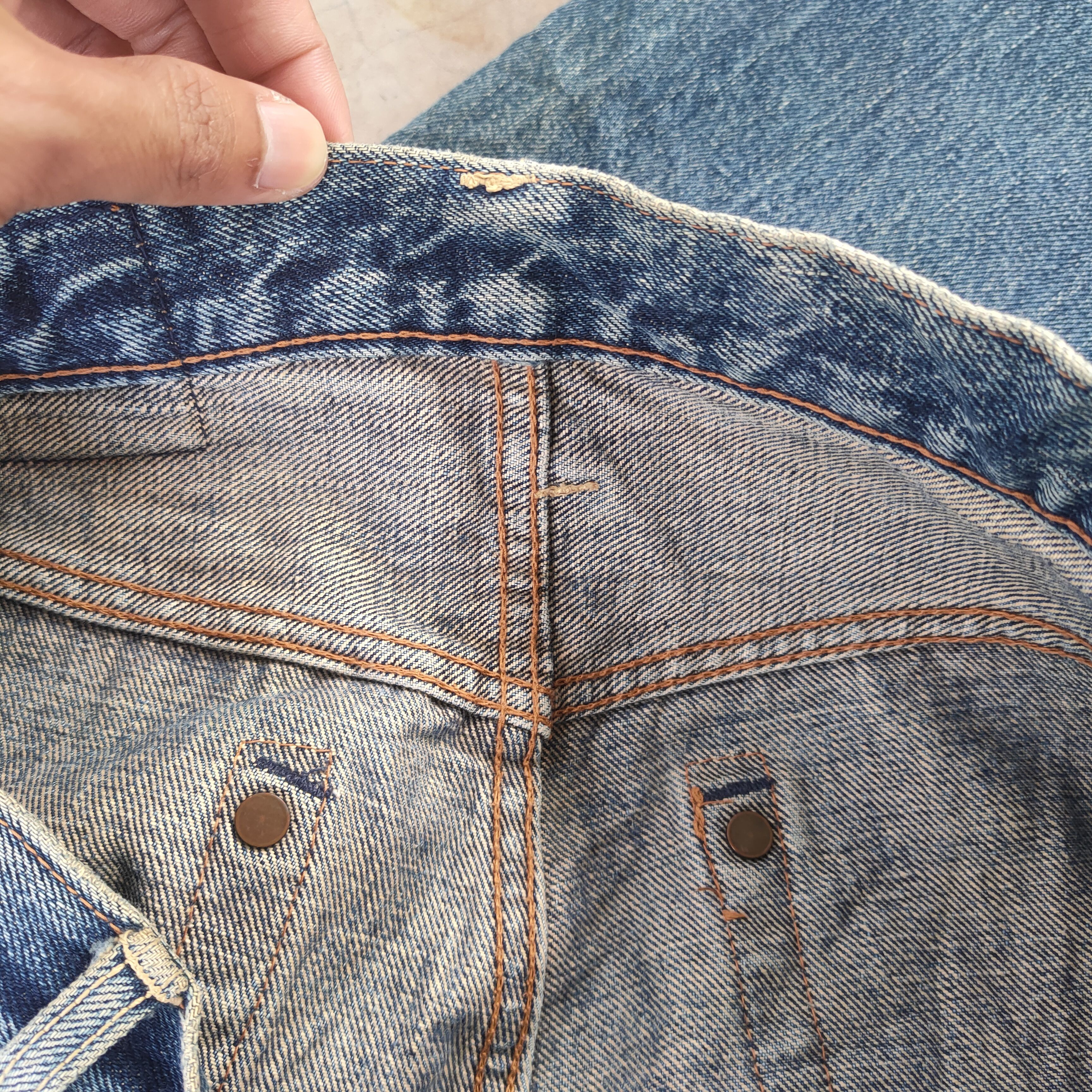 Japan Blue W30 VINTAGE BLUE WAY SELVEGE RIPPED JEANS DENIM PANTS Size US 30 / EU 46 - 12 Thumbnail