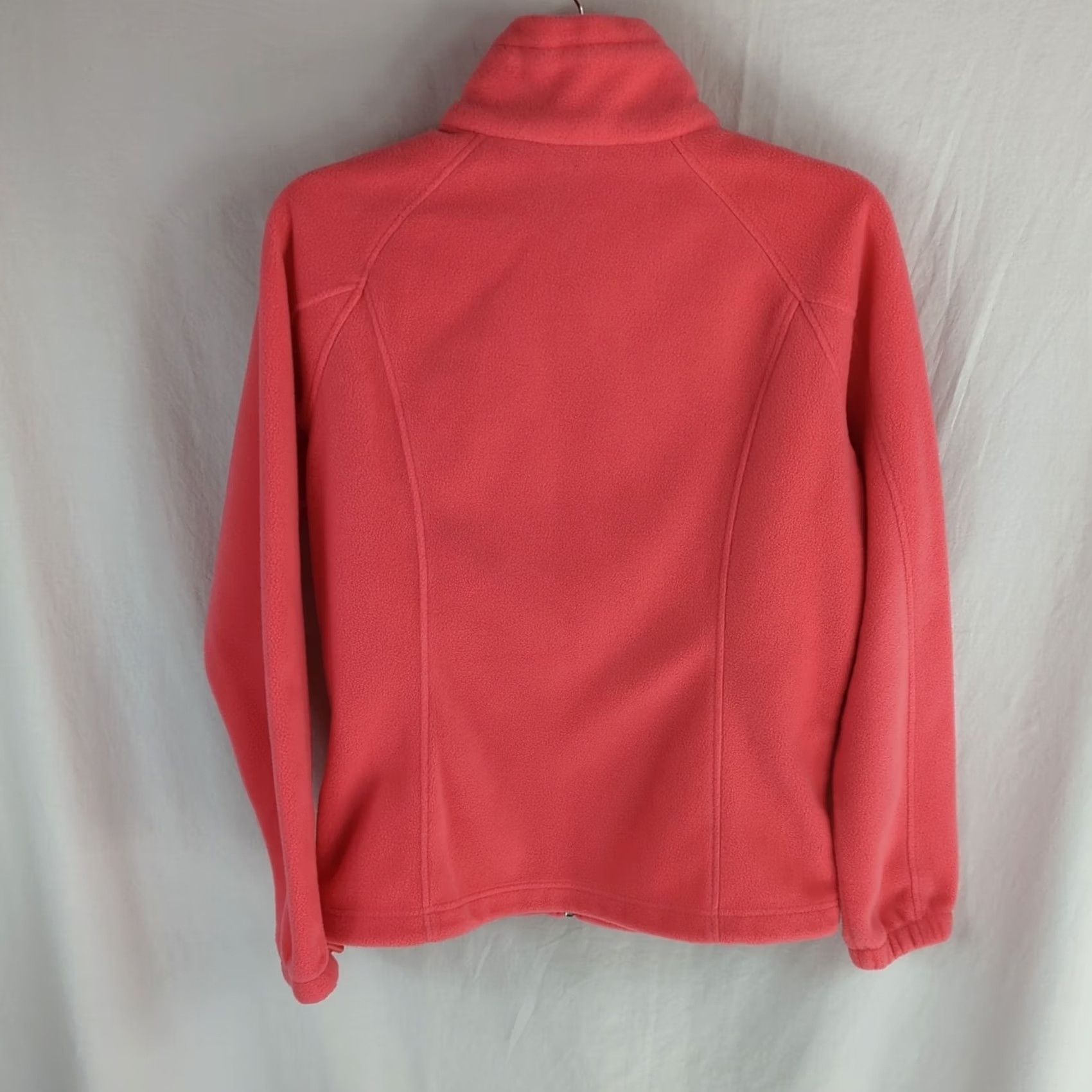 Vintage Columbia Sportswear Fleece Jacket Orange Salmon Womens Large Cold Weather Short Sleeve Long Sleeve Logo Zip Pockets Size L / US 10 / IT 46 - 6 Thumbnail