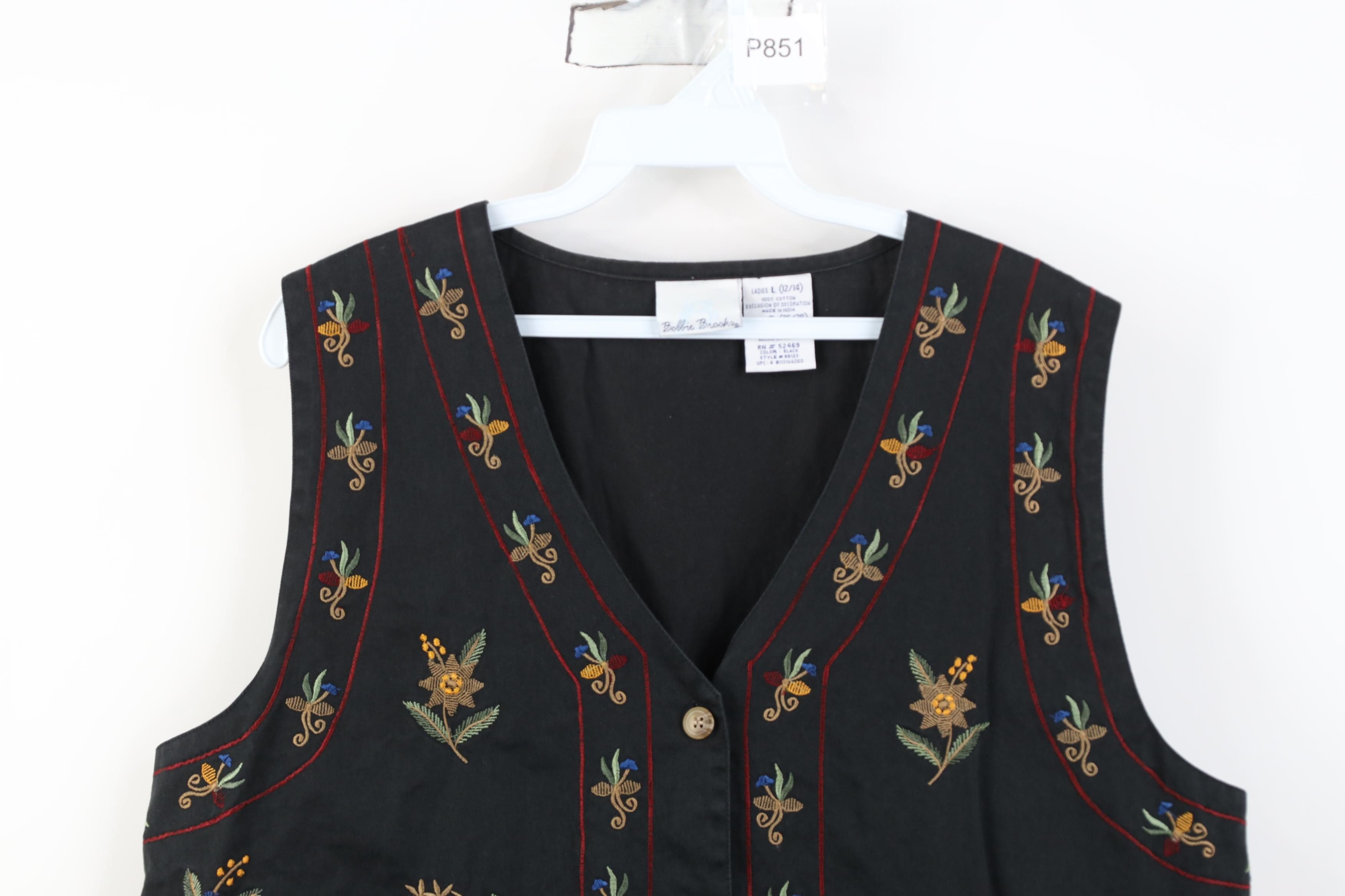 Vintage Vintage 90s Streetwear Flower Tie Back Vest Jacket Size US L / EU 52-54 / 3 - 2 Thumbnail