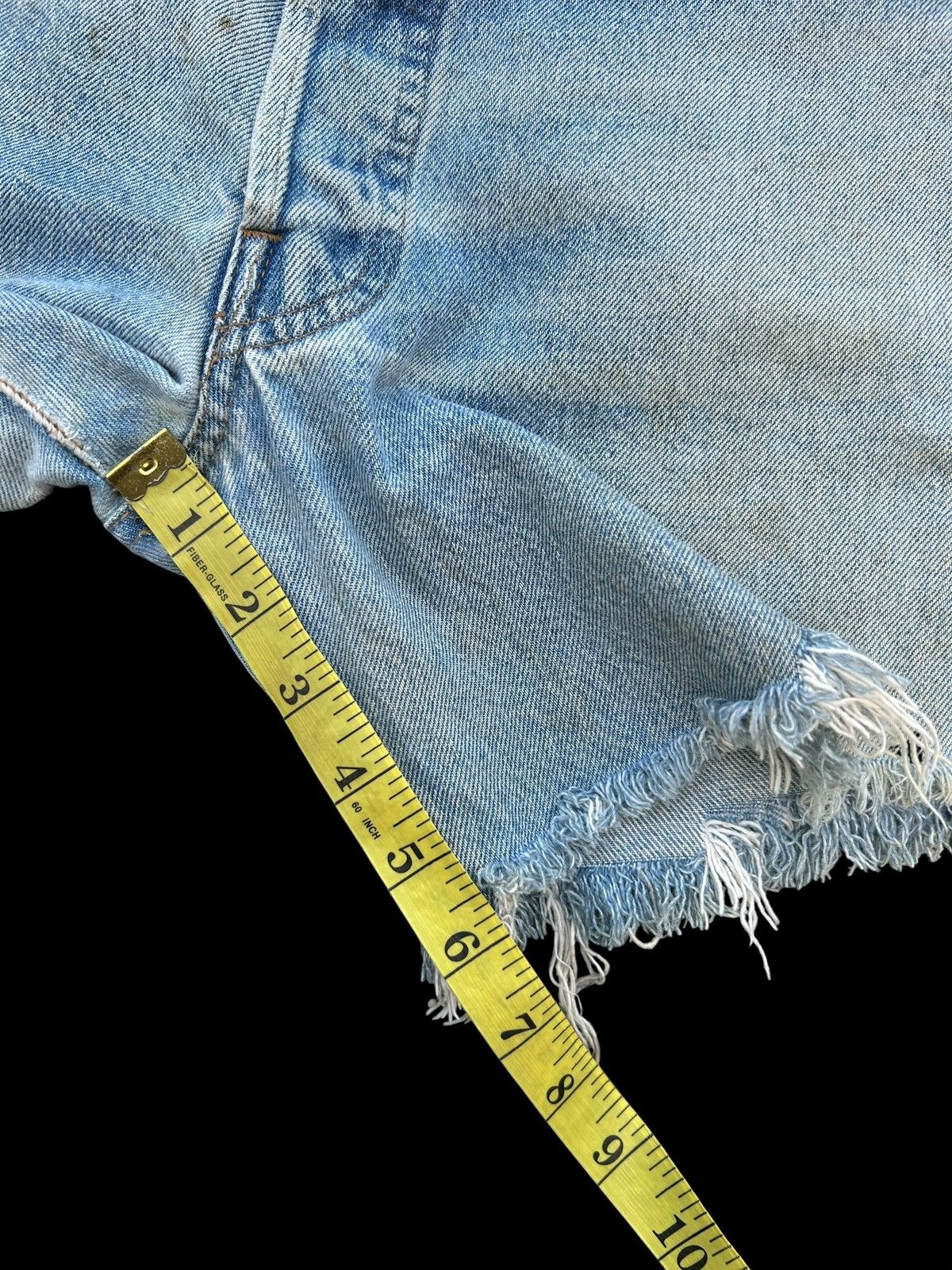 Kapital 80's THRASHED Levis 524 Selvedge Distressed Short Denim Jean Size US 34 / EU 50 - 17 Thumbnail