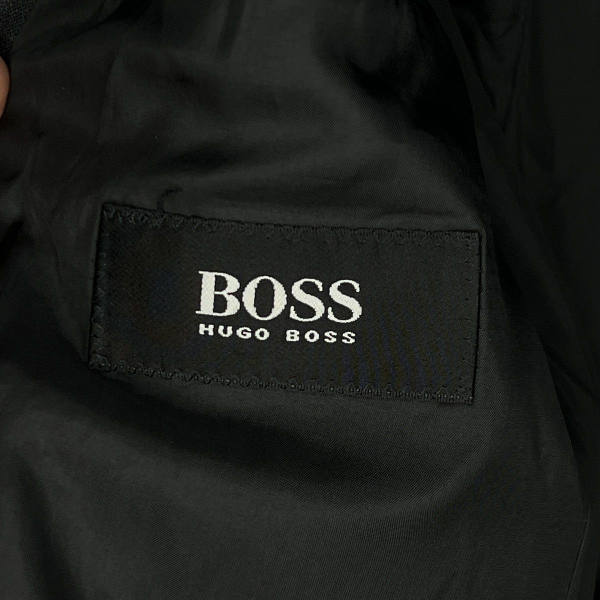 Designer × Hugo Boss × Vintage Hugo Boss Vintage 2000s Black Blazer Jacket Coat Satin Wool Size 40R - 7 Thumbnail