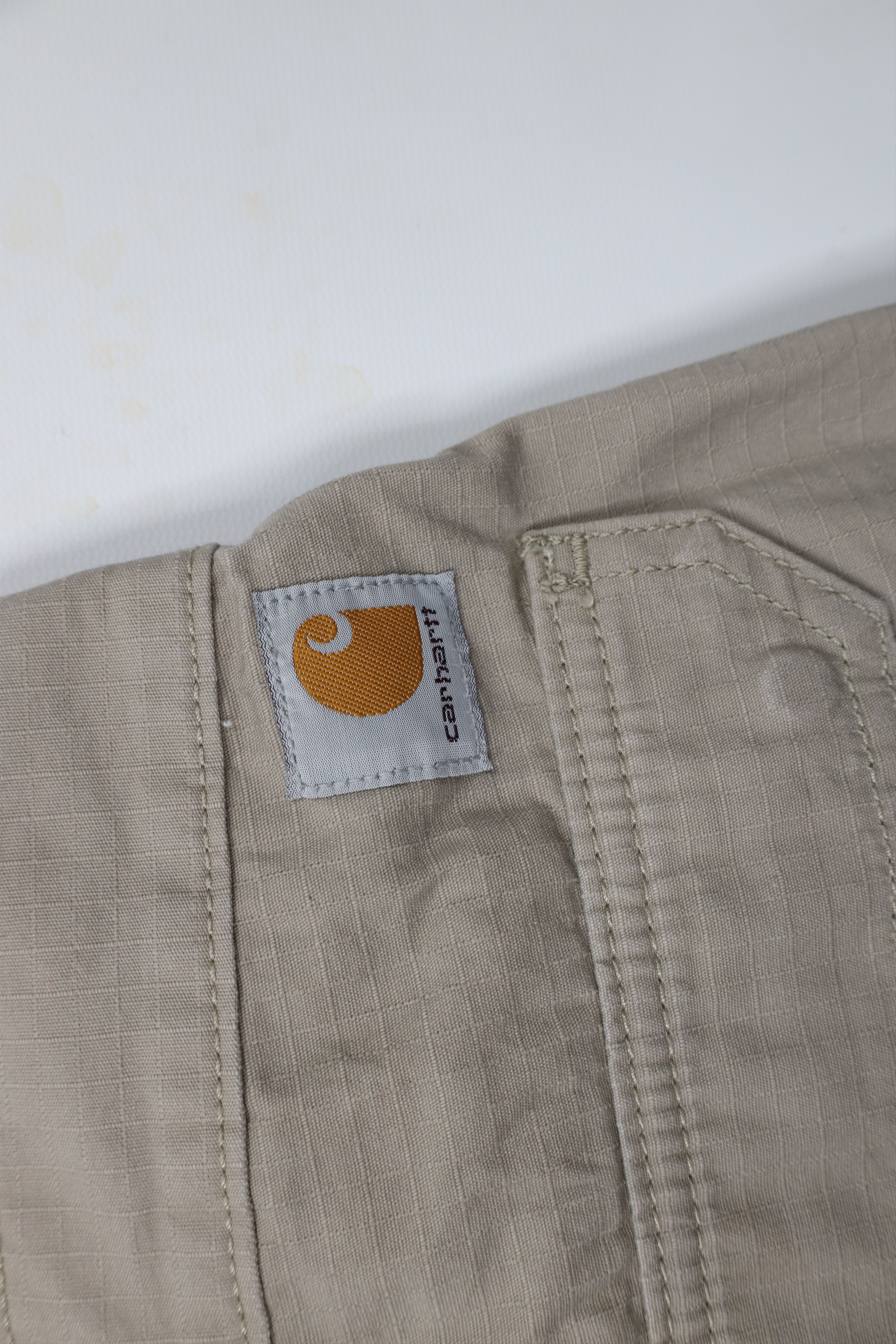 Carhartt × Vintage Vintage Carhartt Spell Out Relaxed Fit Ripstop Shorts Beige Size US 30 / EU 46 - 11 Thumbnail