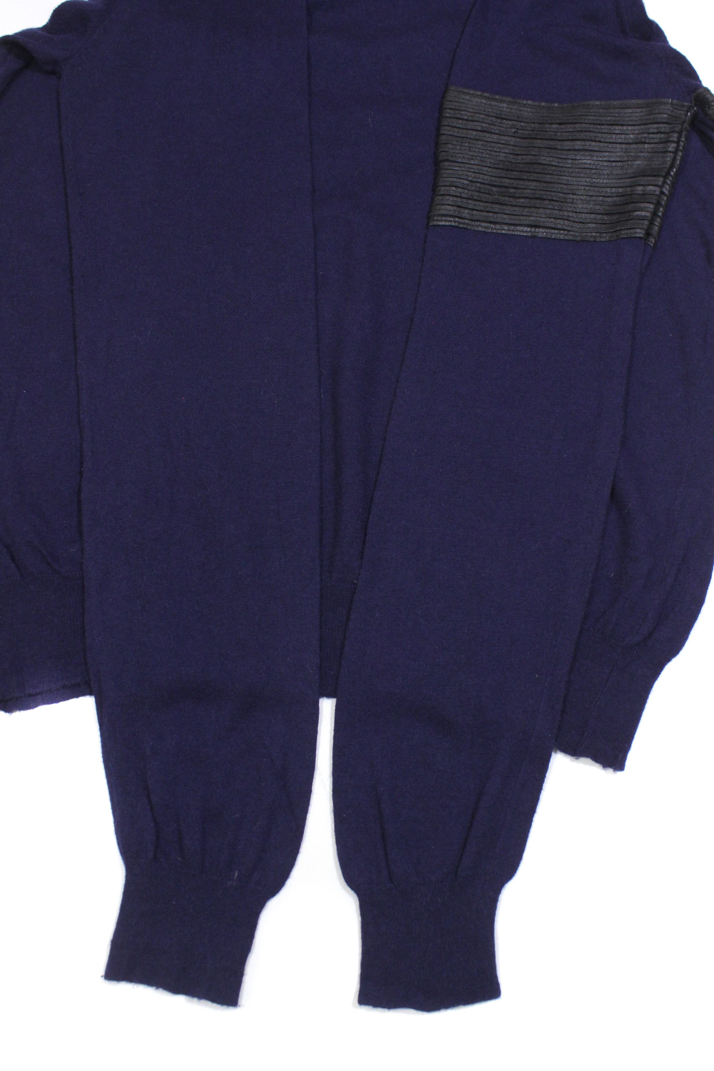 Balmain Wool Blend Leather Stripes Sweater Size US M / EU 48-50 / 2 - 7 Thumbnail