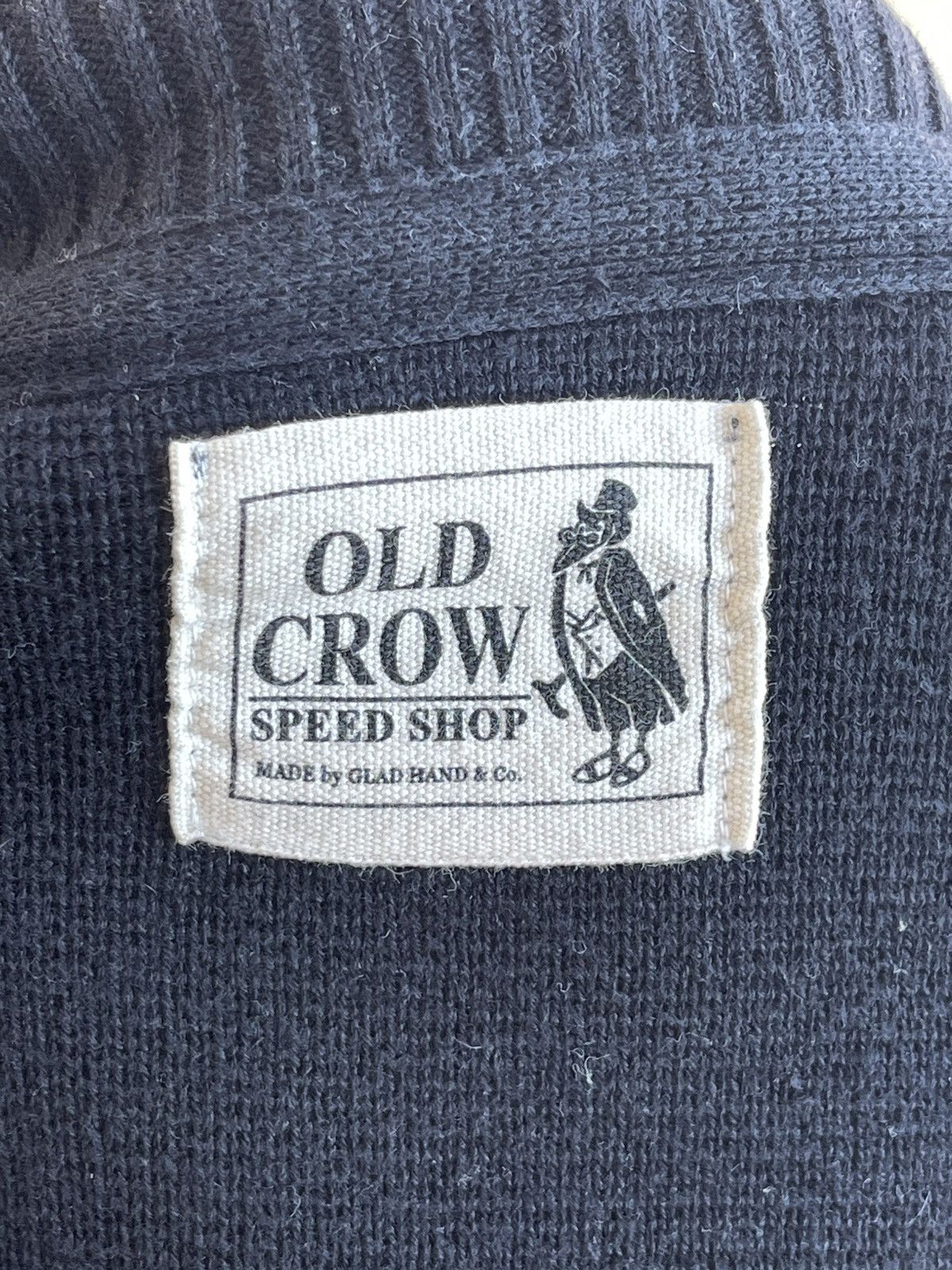 Japanese Brand Old Crow Speed Shop Glad Hand Belly Tank Knit Blouson Jacket Size US XL / EU 56 / 4 - 9 Thumbnail