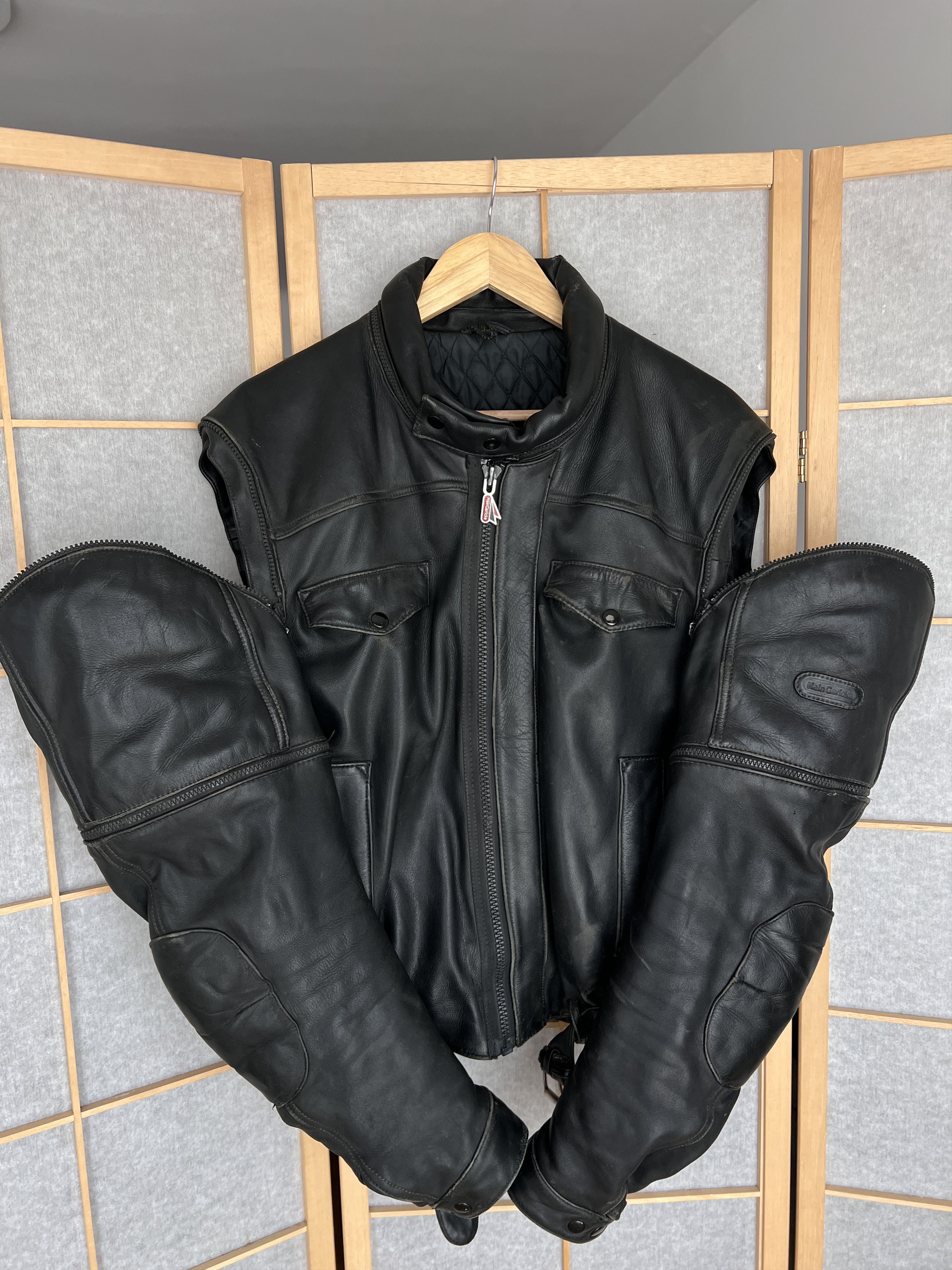 Hysteric Glamour Crazy! Vintage 1990s Leather biker jacket bomber baggy boxy Size US L / EU 52-54 / 3 - 9 Thumbnail