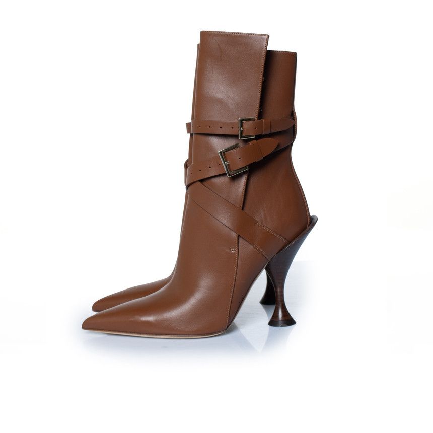 Burberry Burberry, Hadfield pedestal boots in brown Size US 5 / IT 35 - 7 Thumbnail