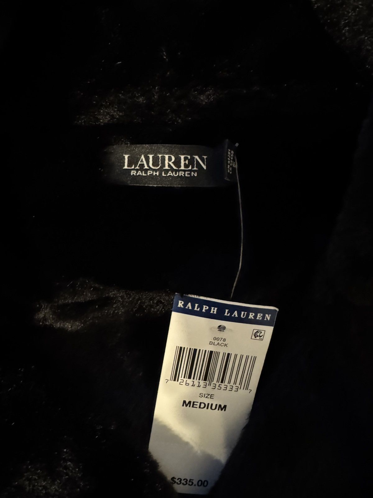 Lauren Ralph Lauren × Ralph Lauren Lauren Ralph Lauren Black Faux Shearling Moto Jacket Size M / US 6-8 / IT 42-44 - 2 Thumbnail