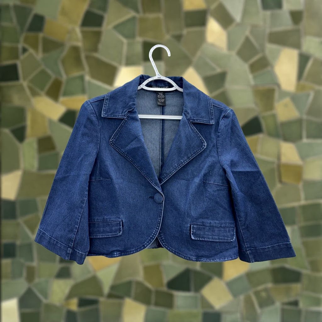 Pierre Cardin Pierre Cardin Jacket Size Small Blue Denim Womens Long Sleeve Single Button Up Size S / US 4 / IT 40 - 1 Thumbnail