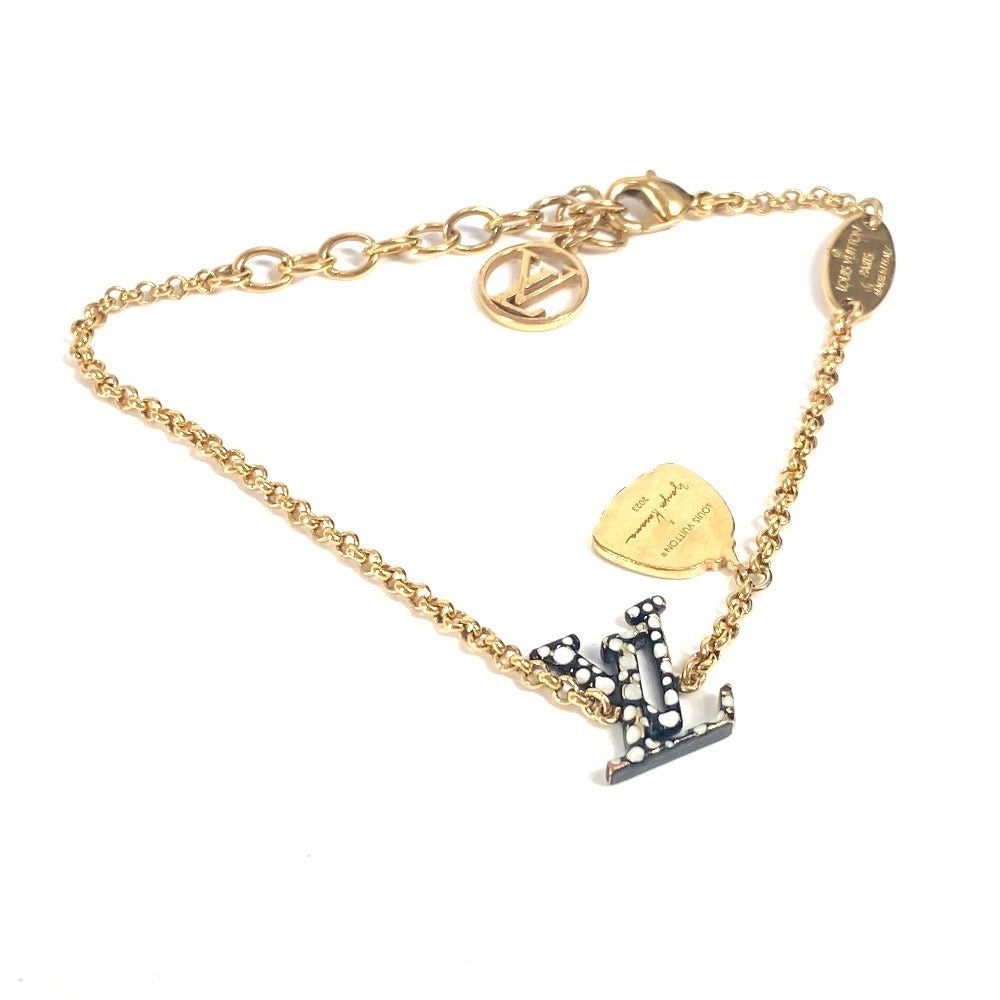 Louis Vuitton Louis Vuitton M0969A Lv X Yk Yayoi Kusama Collaboration Polka Dots Pumpkin Brasseries Iconic Accessories Chain Bracelet Metal Women Black Size ONE SIZE - 1 Thumbnail