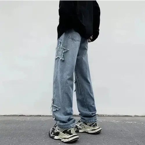 Jean × Vintage Stars Towel Embroidery Baggy Men Jeans Size US 32 / EU 48 - 2 Thumbnail