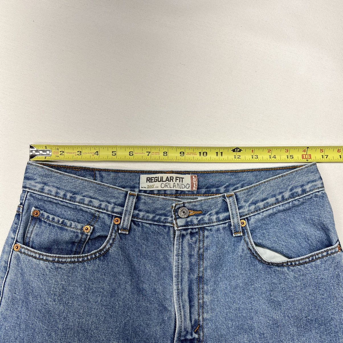 Levi's Levis 505 Jeans Regular Fit Straight Blue Pants Denim Y2K Size US 33 - 22 Thumbnail