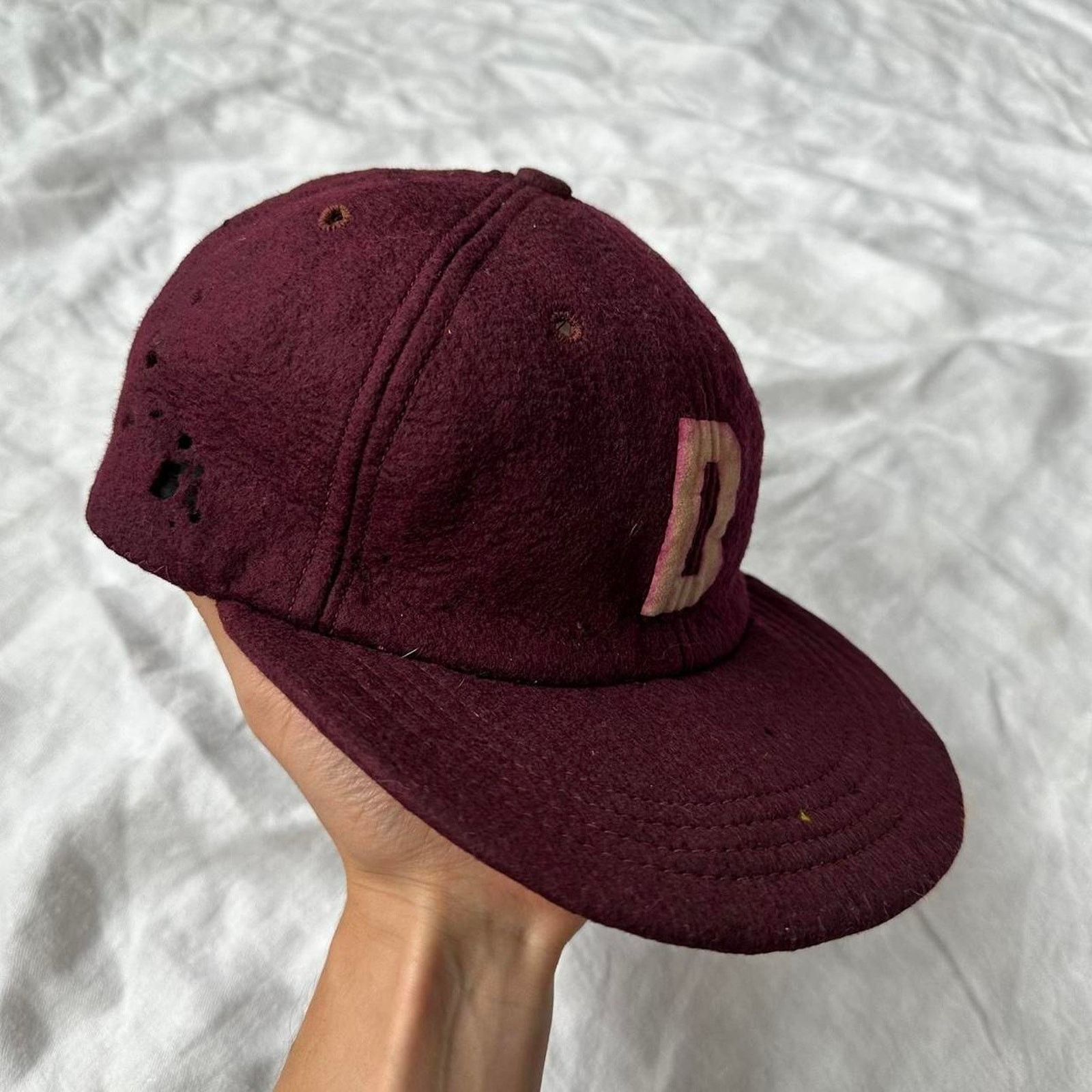 Vintage Vintage 60s Felt Burgundy Wool Baseball Cap Hat Size ONE SIZE - 3 Thumbnail