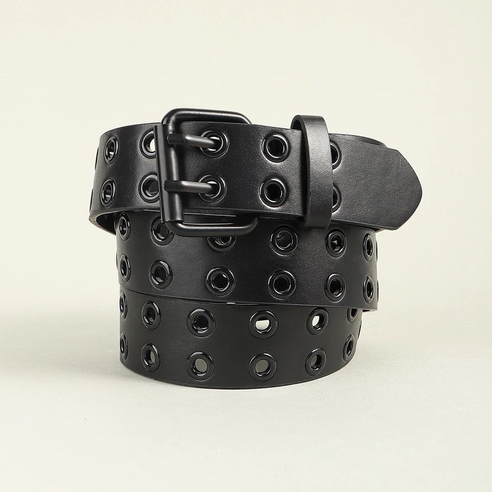 Vintage black Belts Women PU Leather Western Y2K Girls Belt Size ONE SIZE - 4 Thumbnail