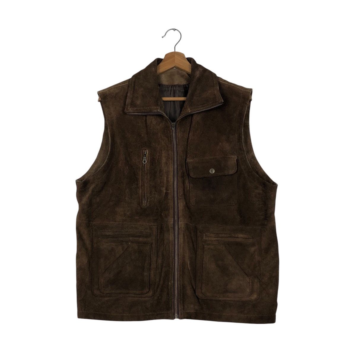 Japanese Brand 📌Vintage Genuine Leather Vest Unbranded Issey Miyake Size US M / EU 48-50 / 2 - 2 Thumbnail