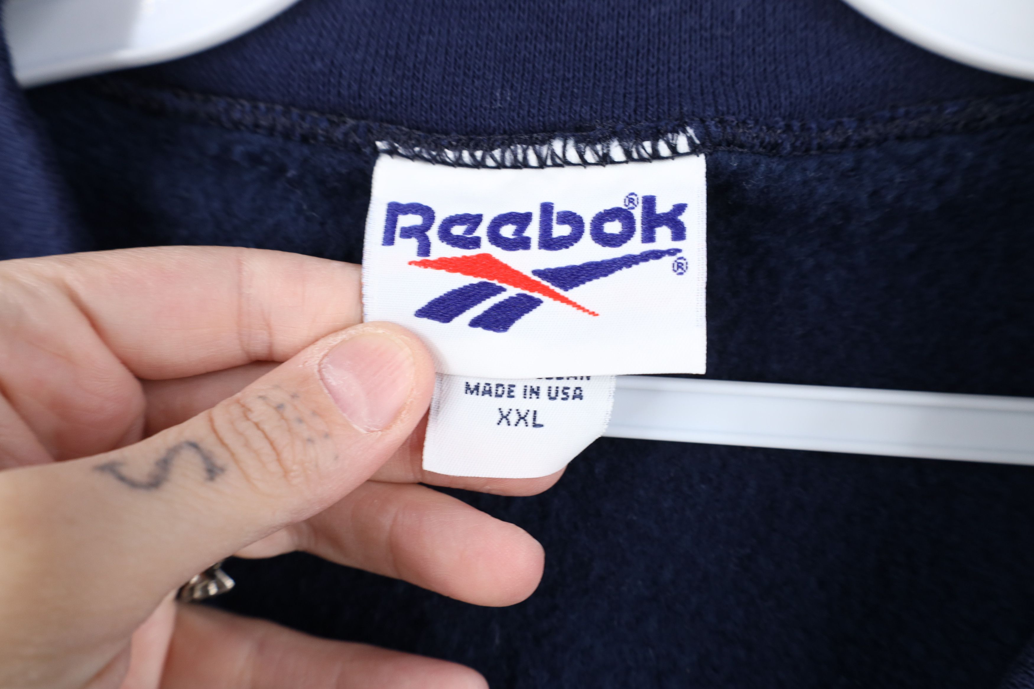 Reebok Vintage 90s Reebok Spell V-Neck Sweatshirt Vest Blue USA Size US XXL / EU 58 / 5 - 9 Thumbnail