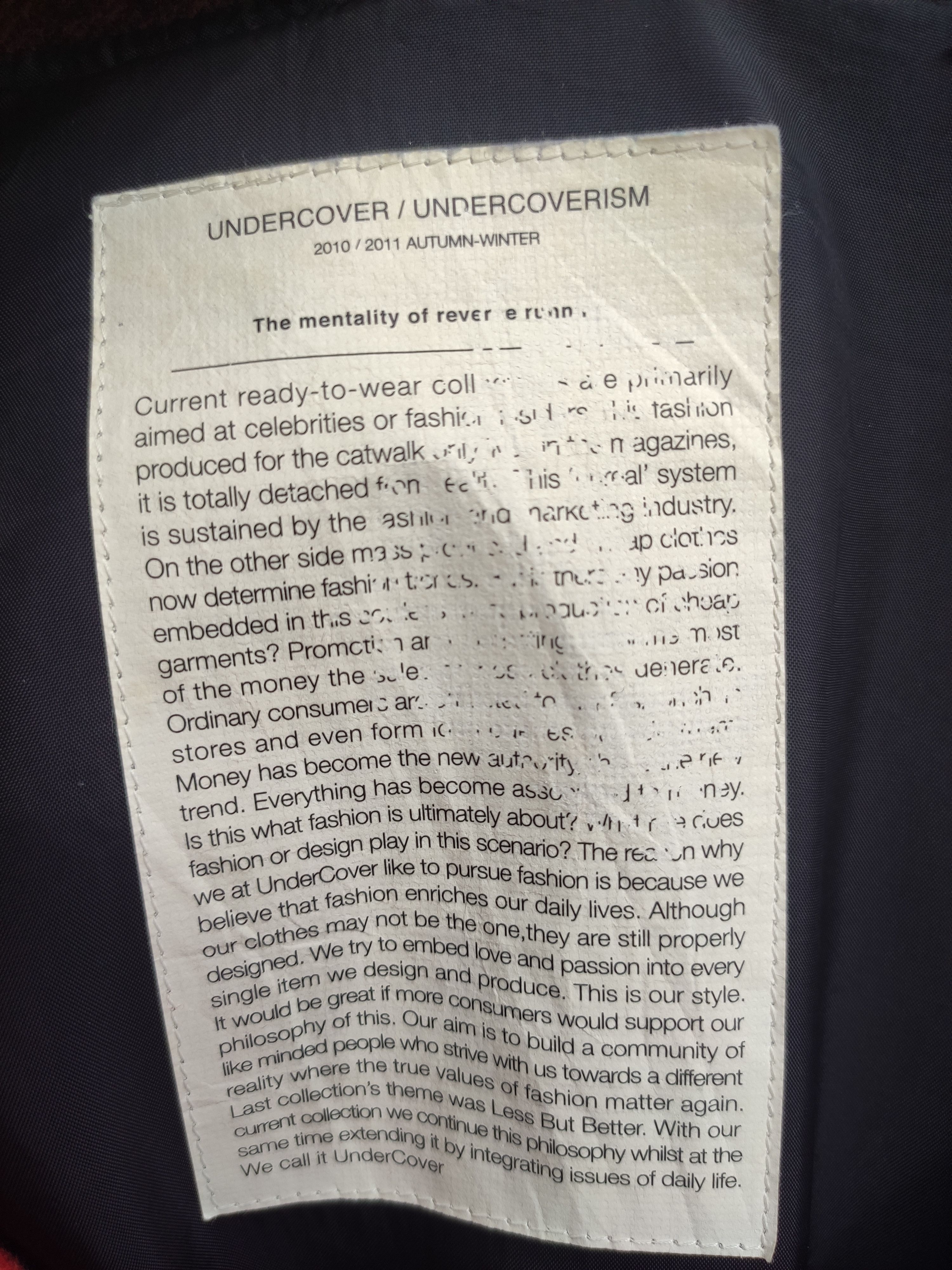 Undercover Undercover jacket 2010 Autumn Winter Avakareta Collection Size US L / EU 52-54 / 3 - 18 Thumbnail